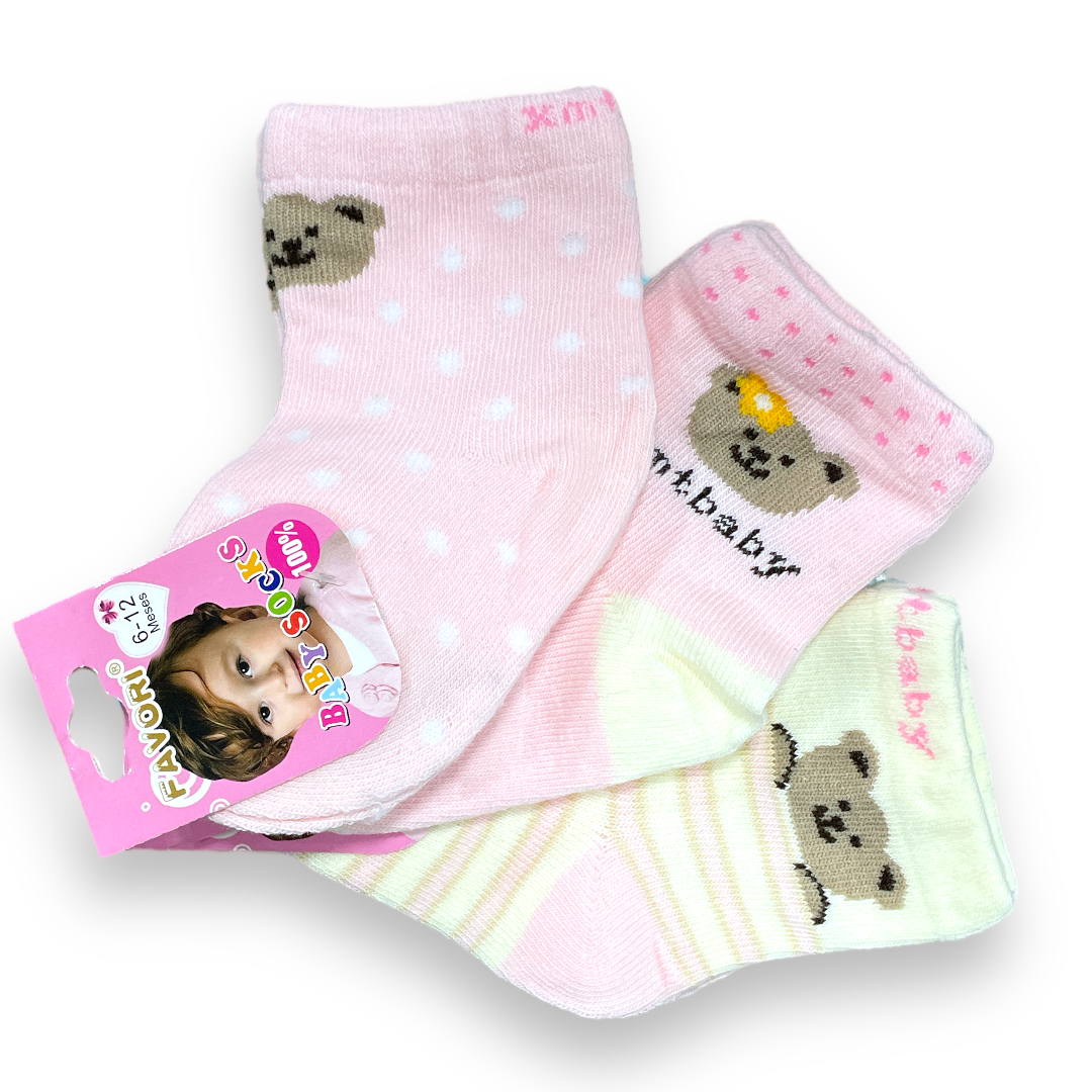 Set de 3 calcetines 6-12m favori niña