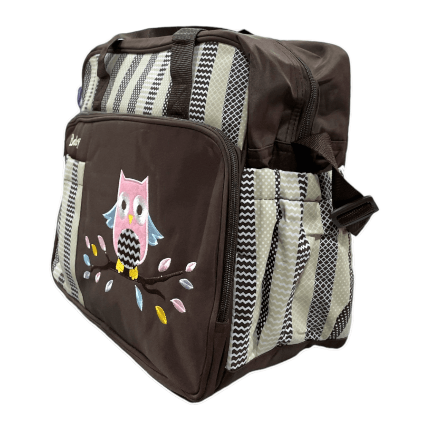 Bolso buho cafe con rosado - Palimu