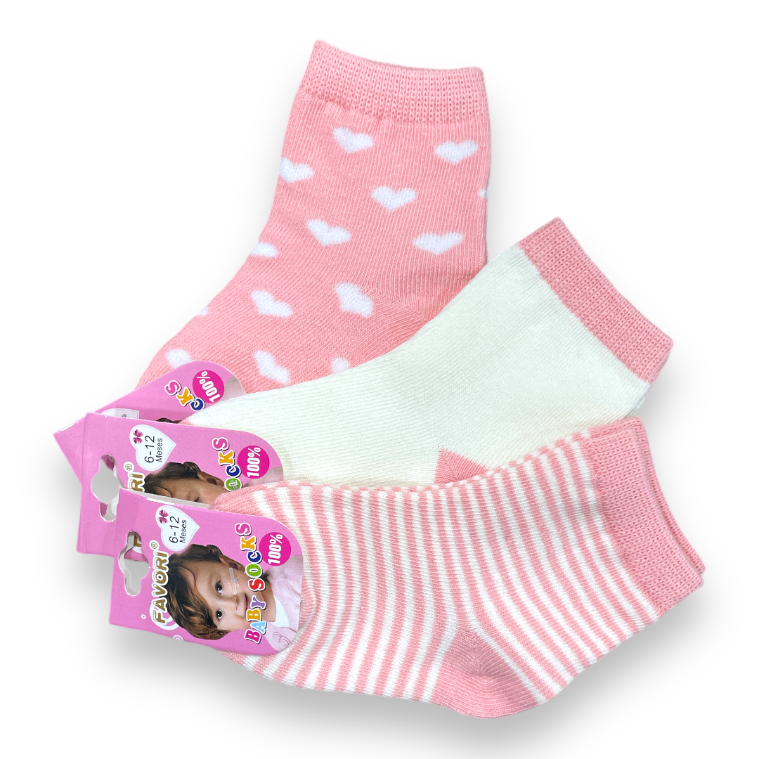 Set de 3 calcetines 6-12m favori niña