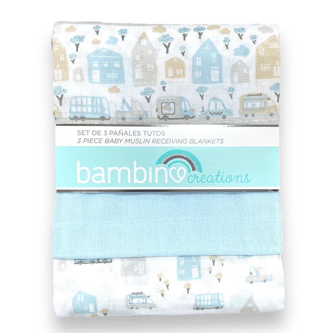 Set de 3 pañales tutos, celeste - Palimu