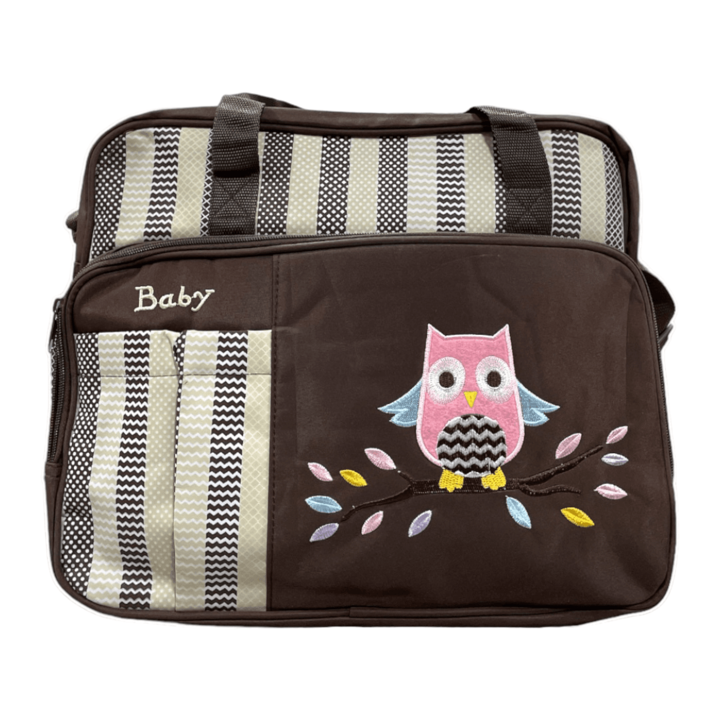 Bolso buho cafe con rosado - Palimu