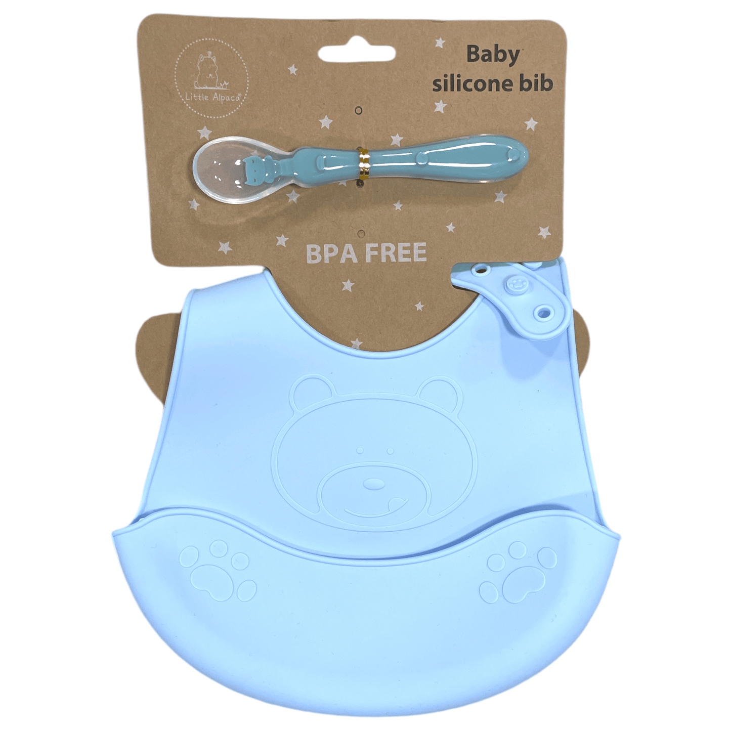 Babero de silicona más cuchara de Osito - Palimu