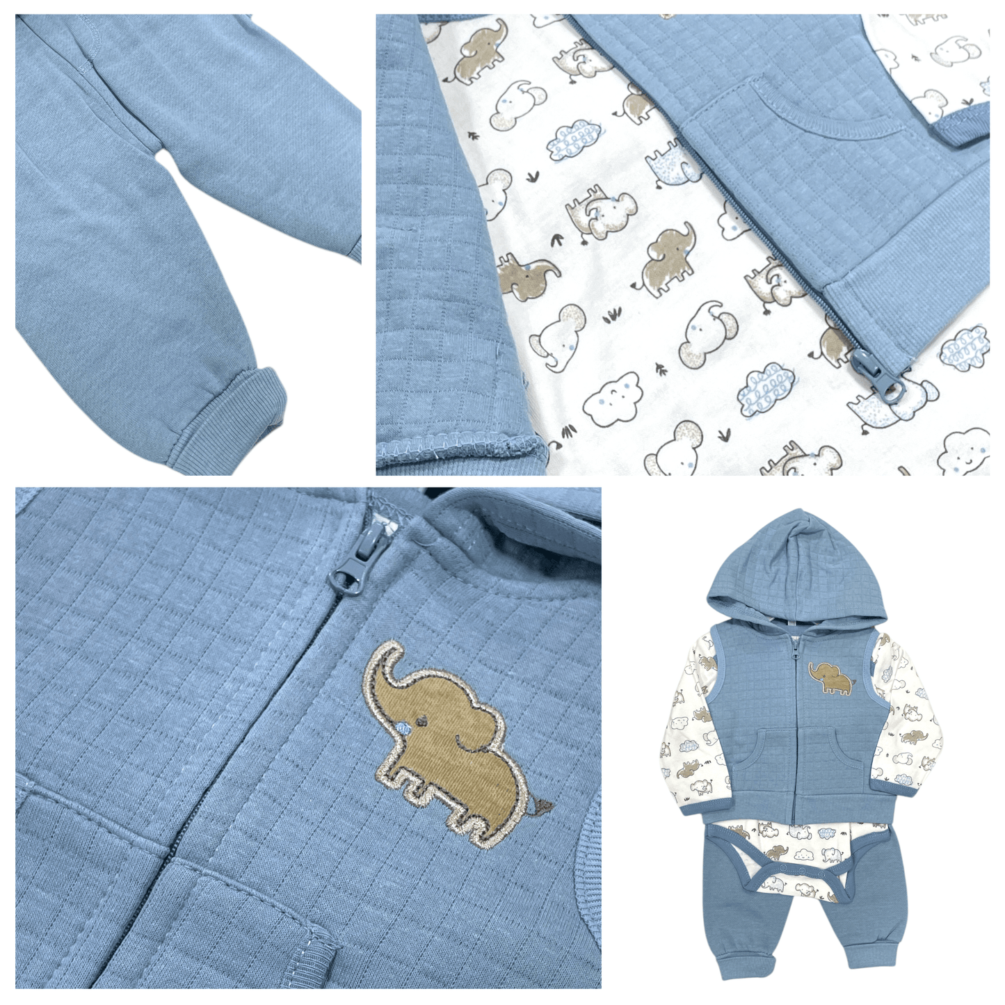 Conjunto de 3 piezas, Celeste - Palimu