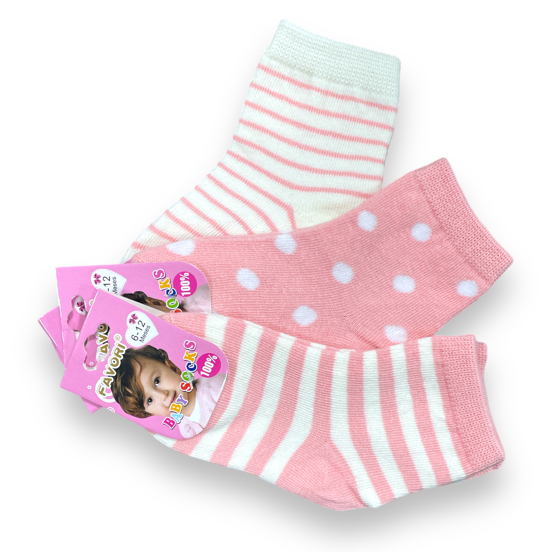 Set de 3 calcetines 6-12m favori niña