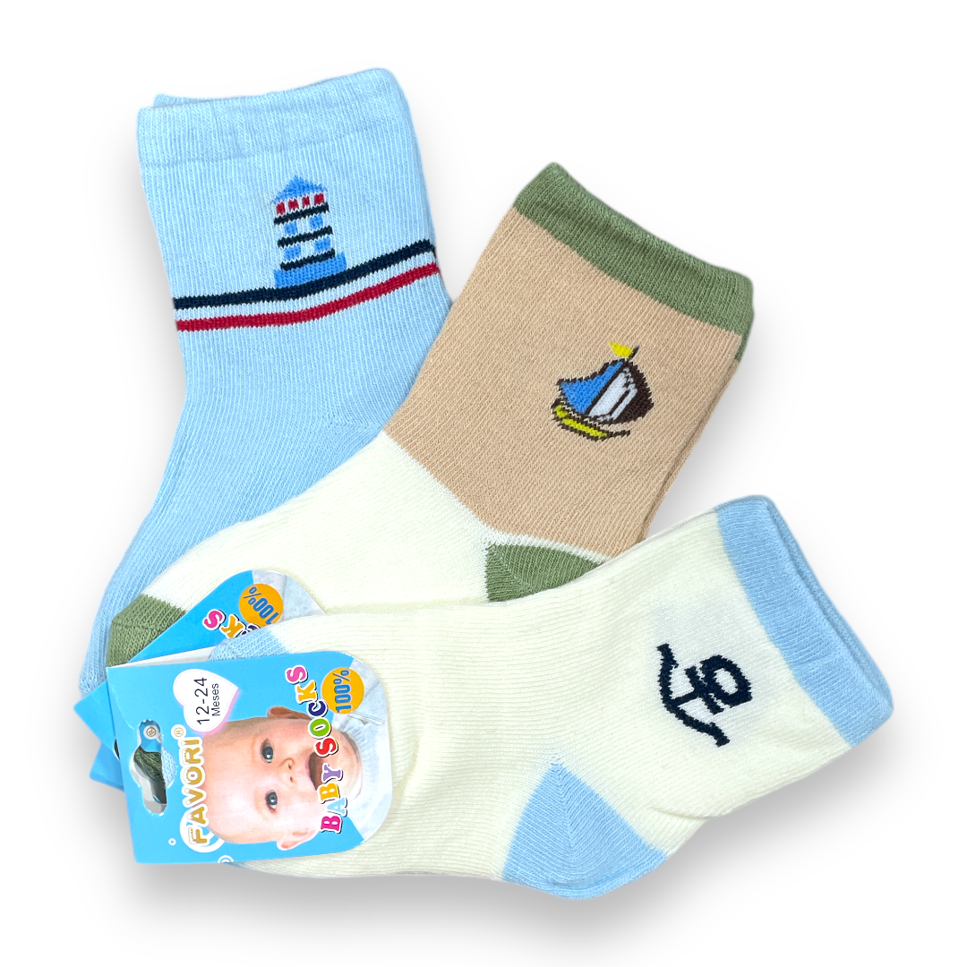 Set de 3 calcetines 12-24m favori niño