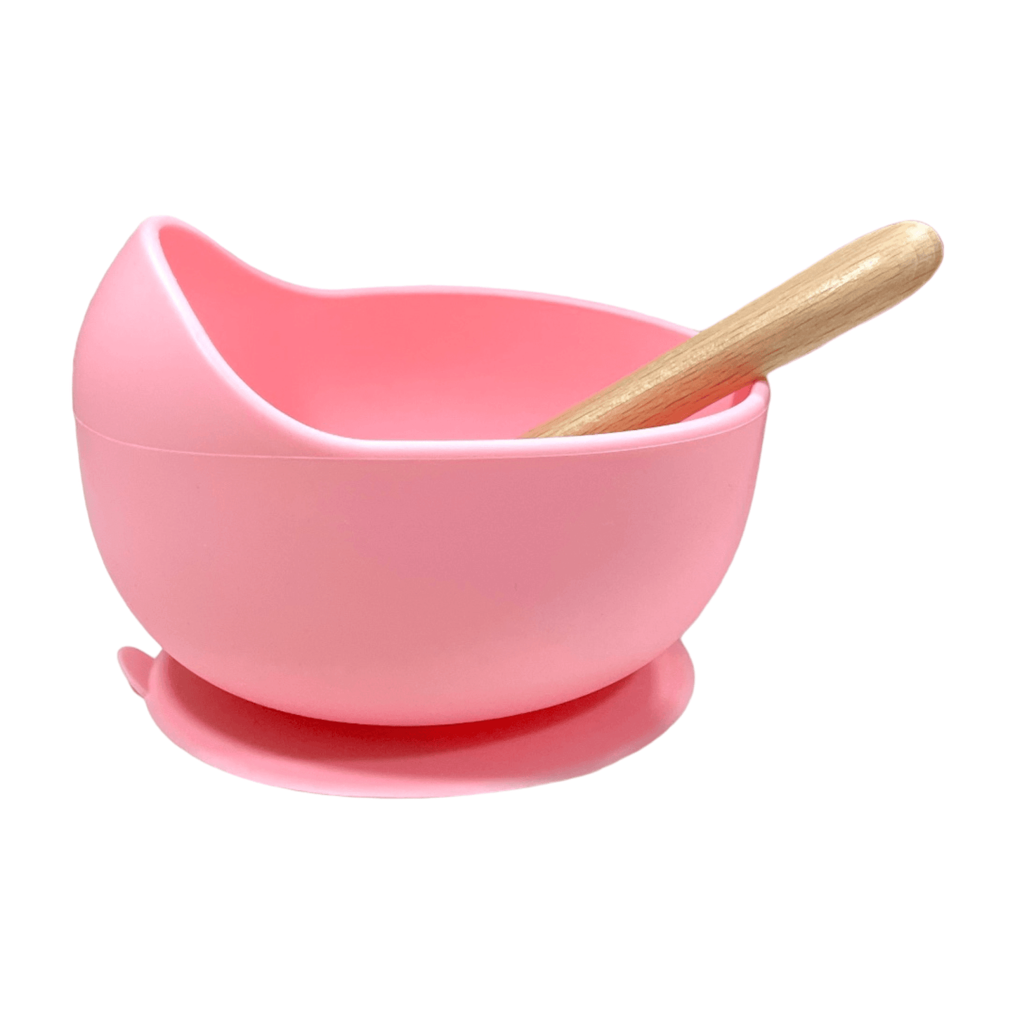 Bowl de silicona más cuchara madera Fuscia - Palimu