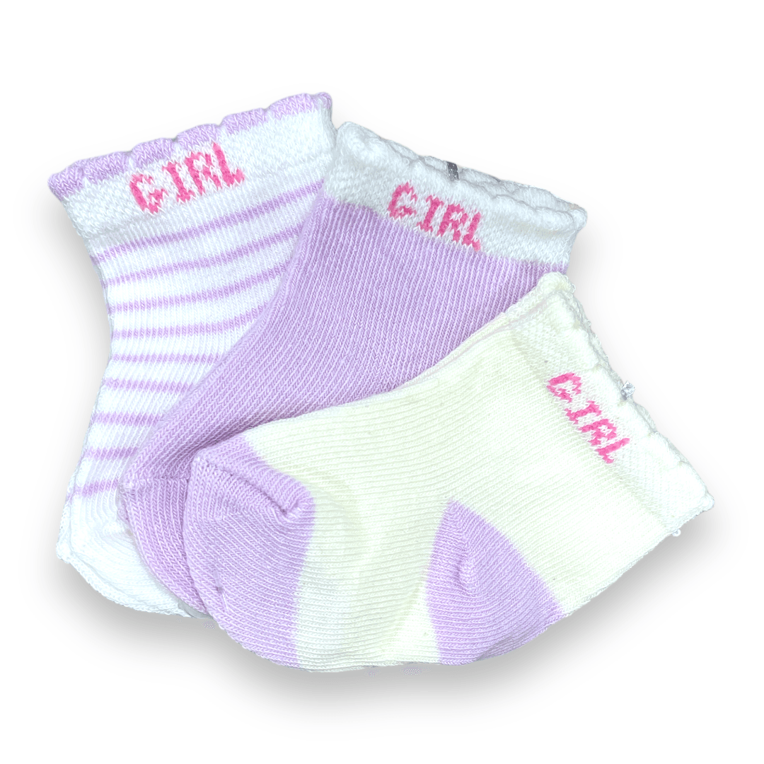 Set de 3 calcetines de niña 0-3m - Palimu