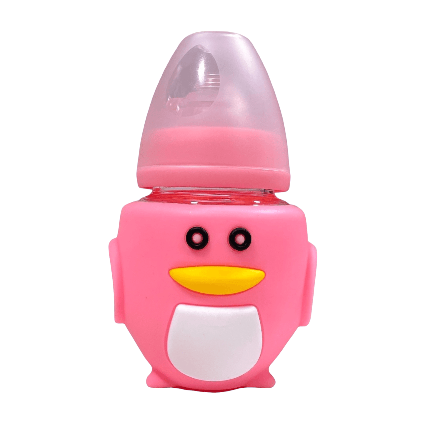 Mamadera de vidrio pingüino rosa - Palimu