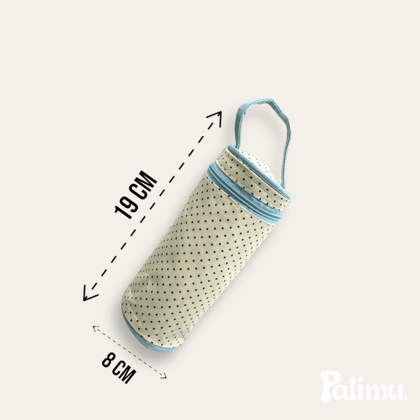 Set bolso maternal 5 piezas celeste con puntos - Palimu