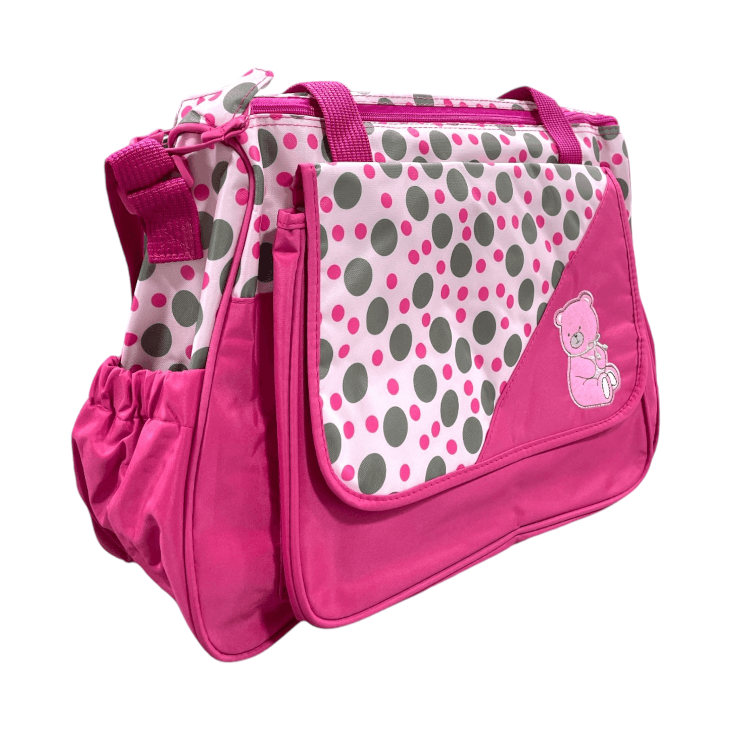 Bolso maternal osito puntos Fucsia - Palimu