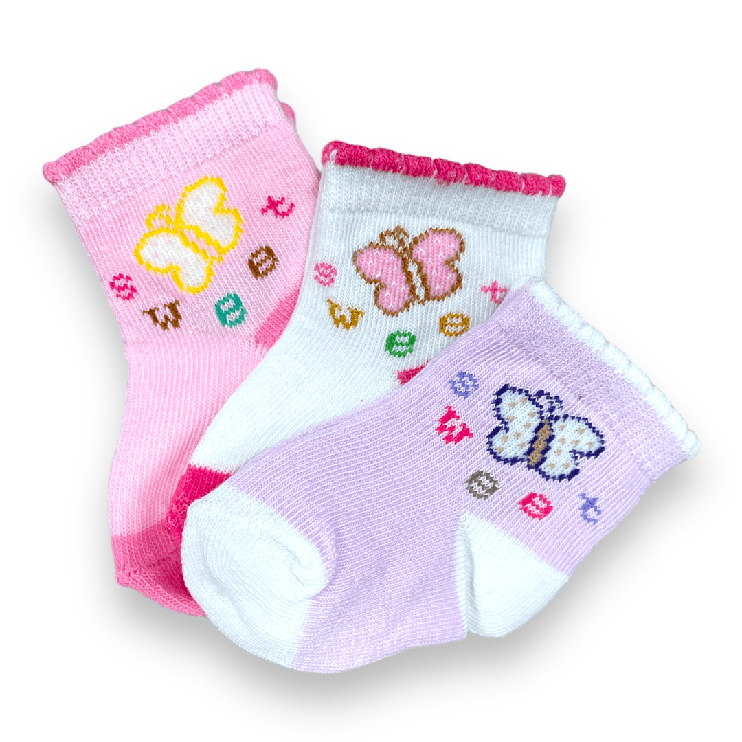 Set de 3 calcetines de niña 0-3m - Palimu