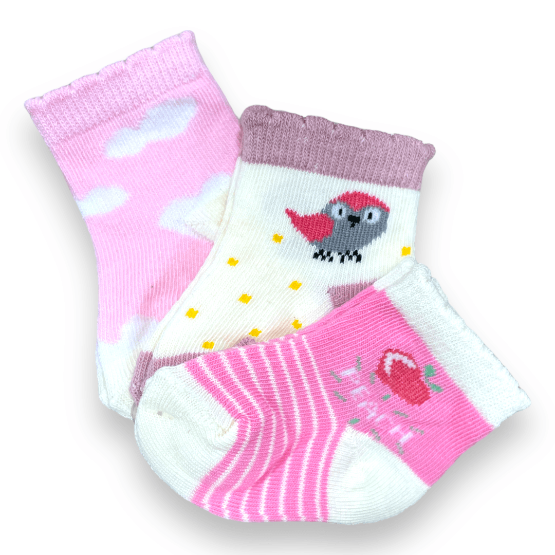 Set de 3 calcetines de niña 0-3m - Palimu