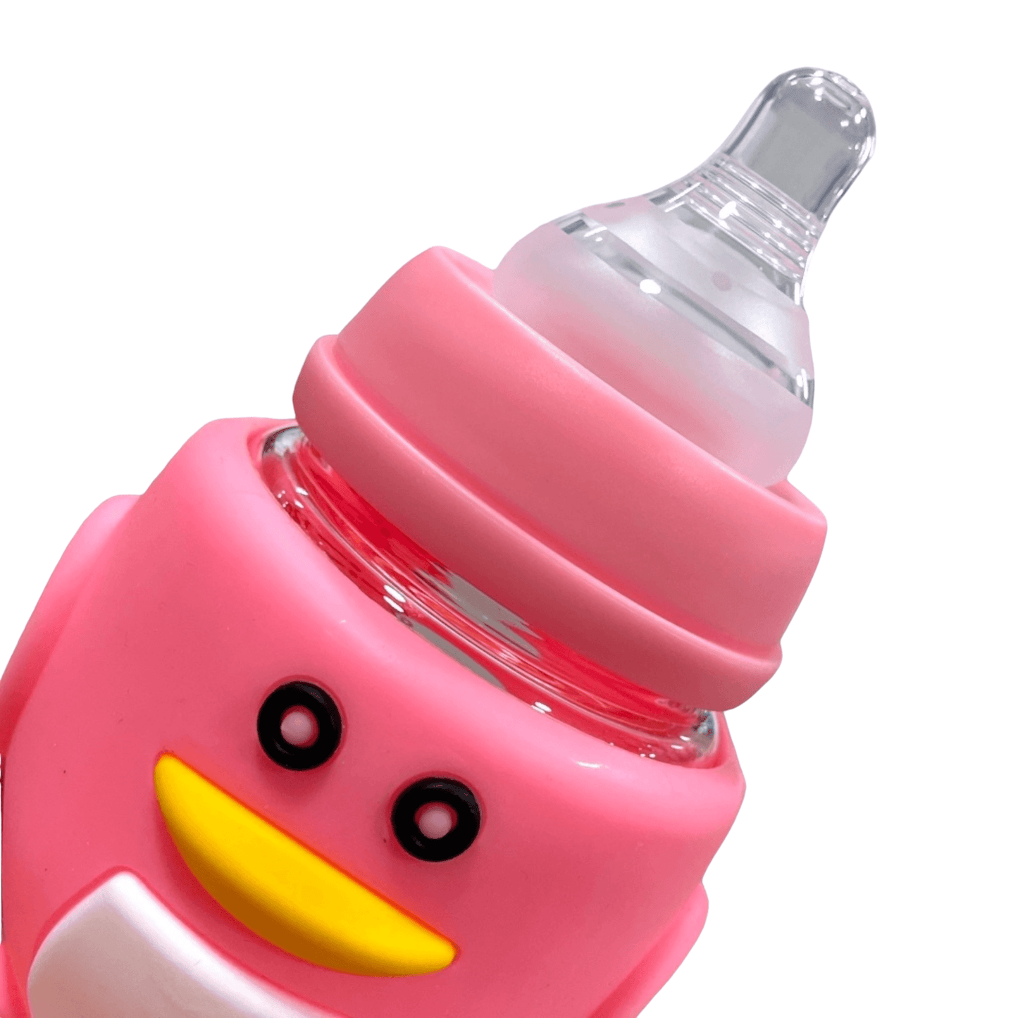 Mamadera de vidrio pingüino rosa - Palimu
