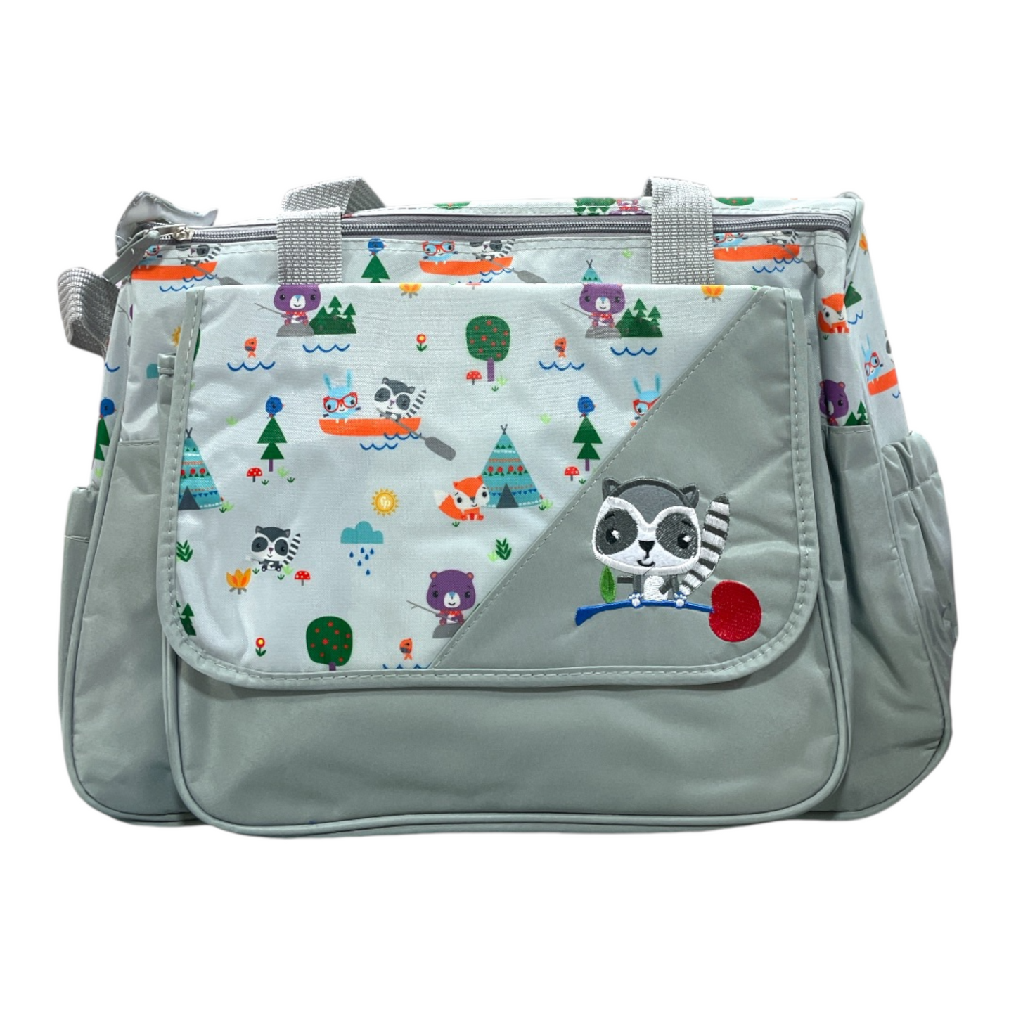 Bolso maternal mapache gris