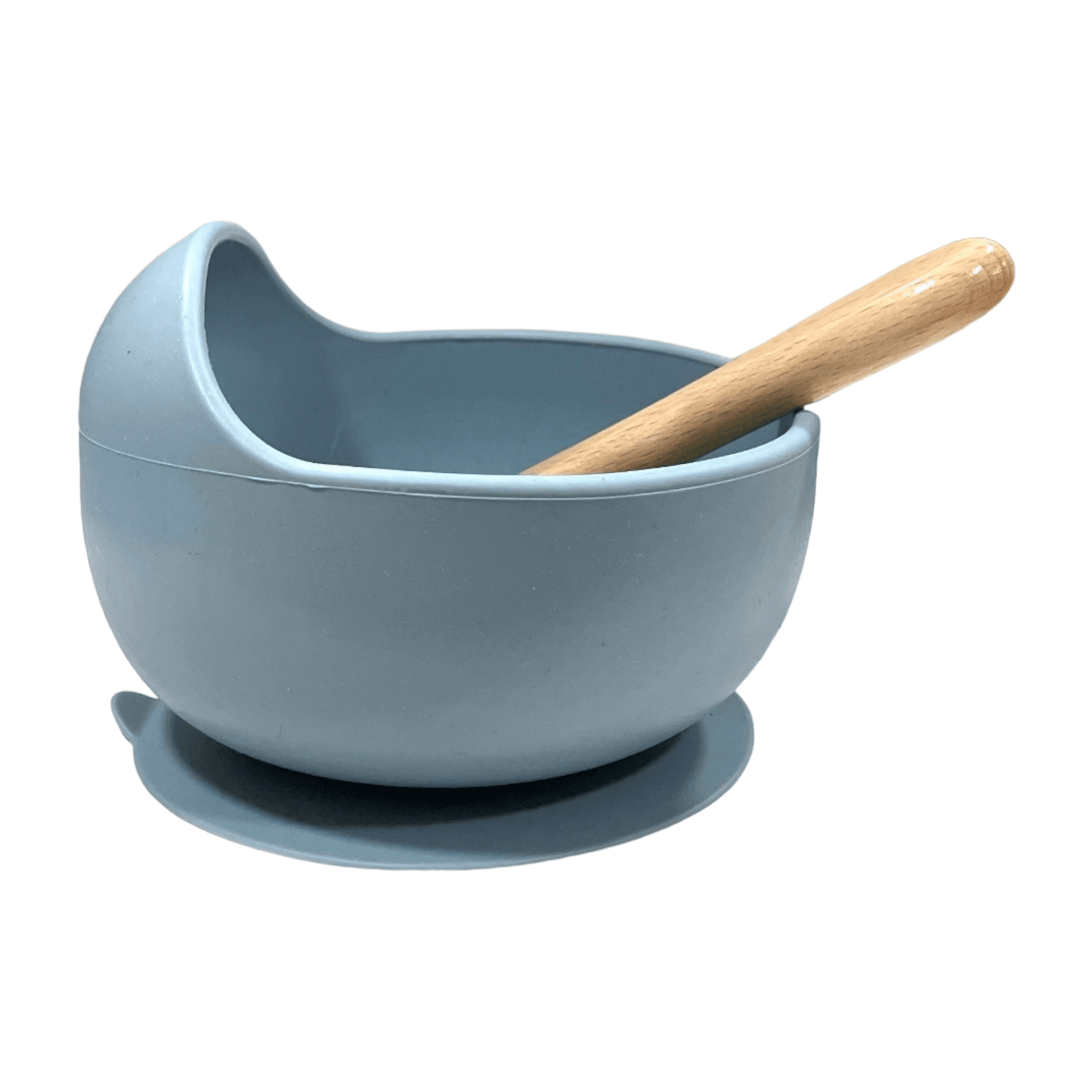 Bowl de silicona con cuchara gris - Palimu