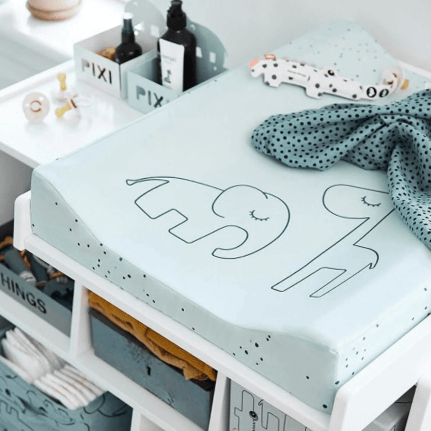 Set 2 Mantas Muselina Happy Dots Azul Done by deer - Palimu