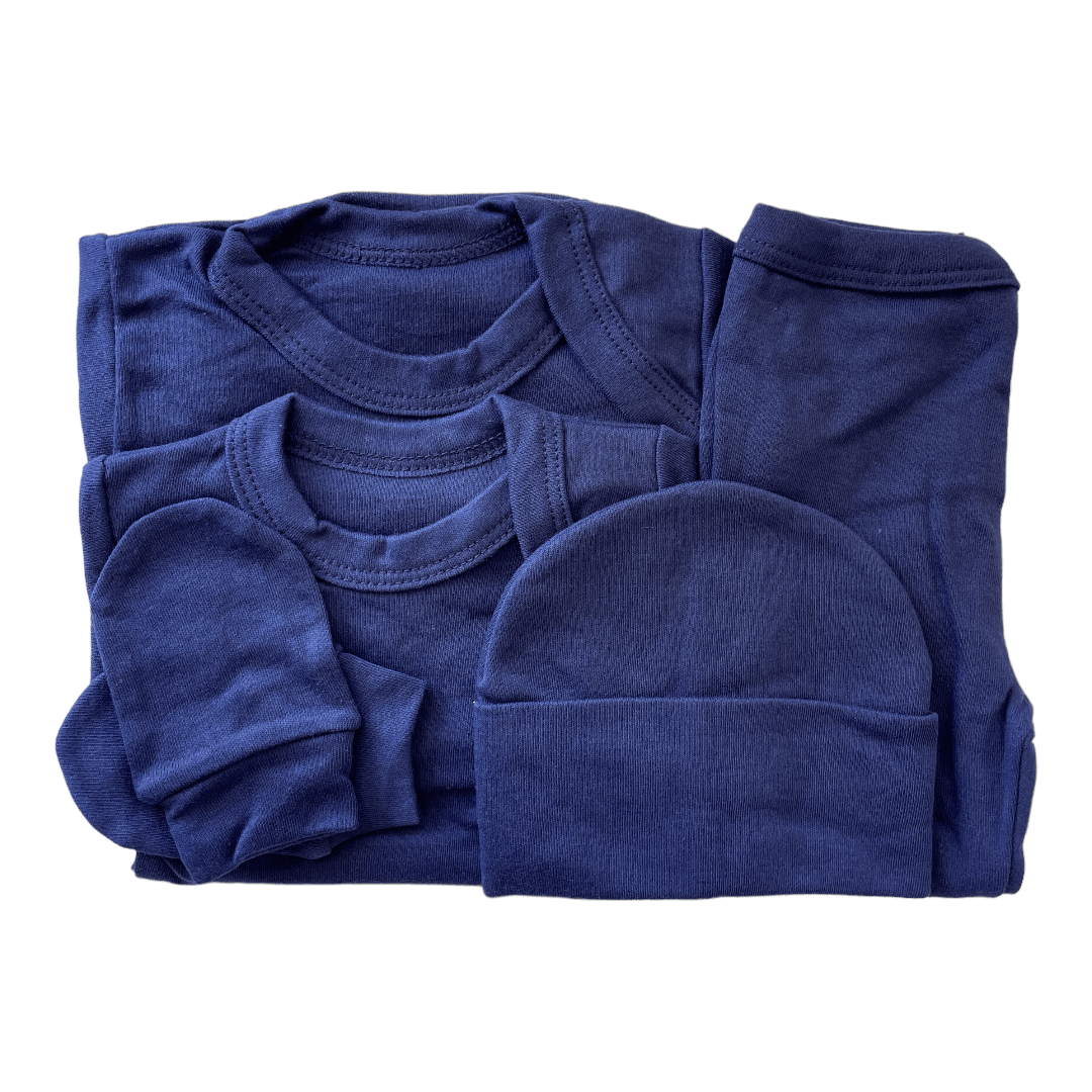 Ajuar liso azul marino 0-3m - Palimu