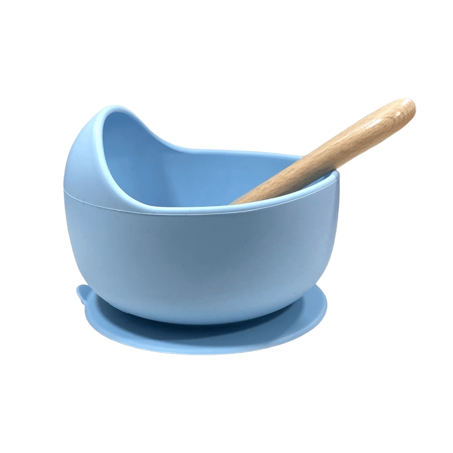Bowl de silicona con cuchara celeste - Palimu