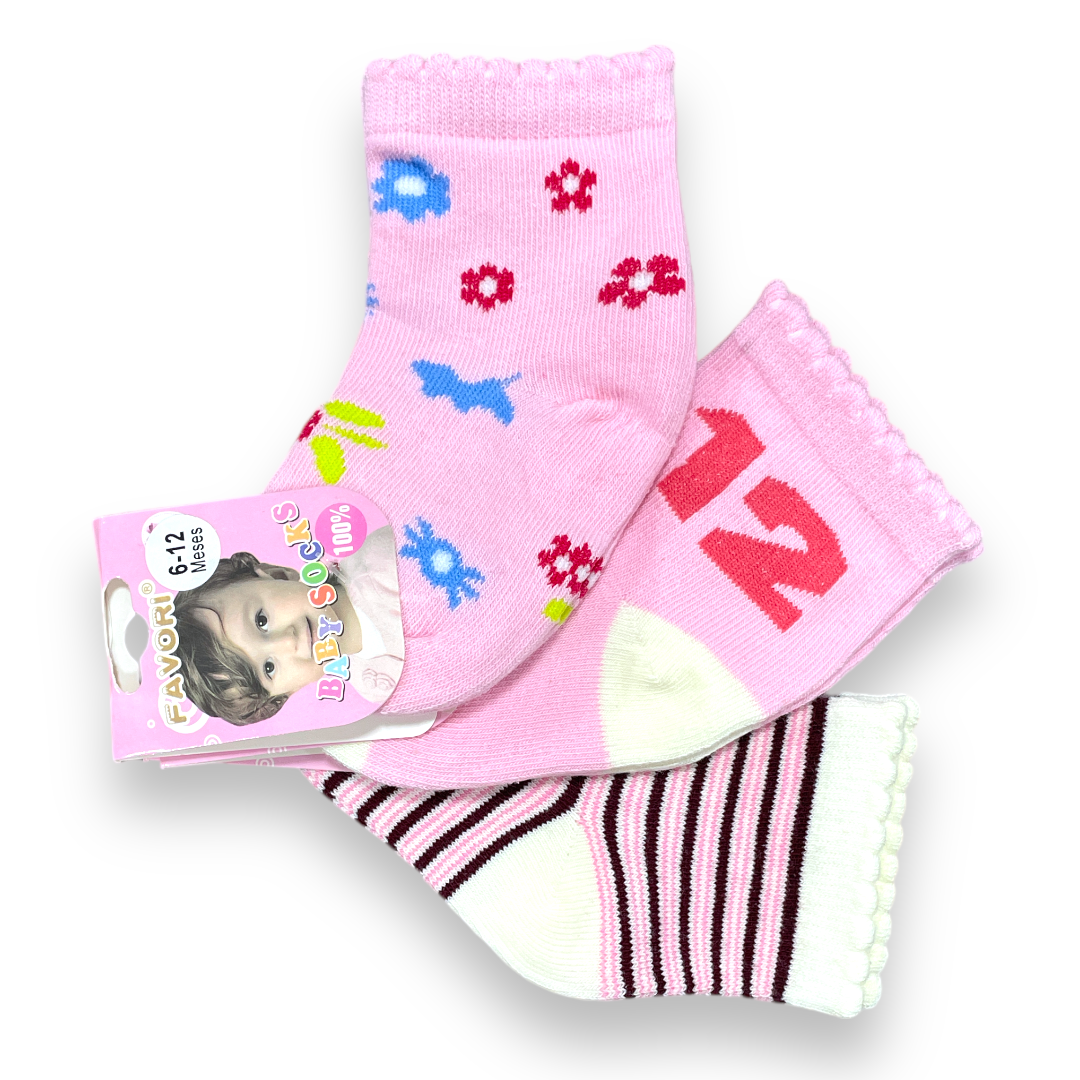 Set de 3 calcetines 6-12m favori niña
