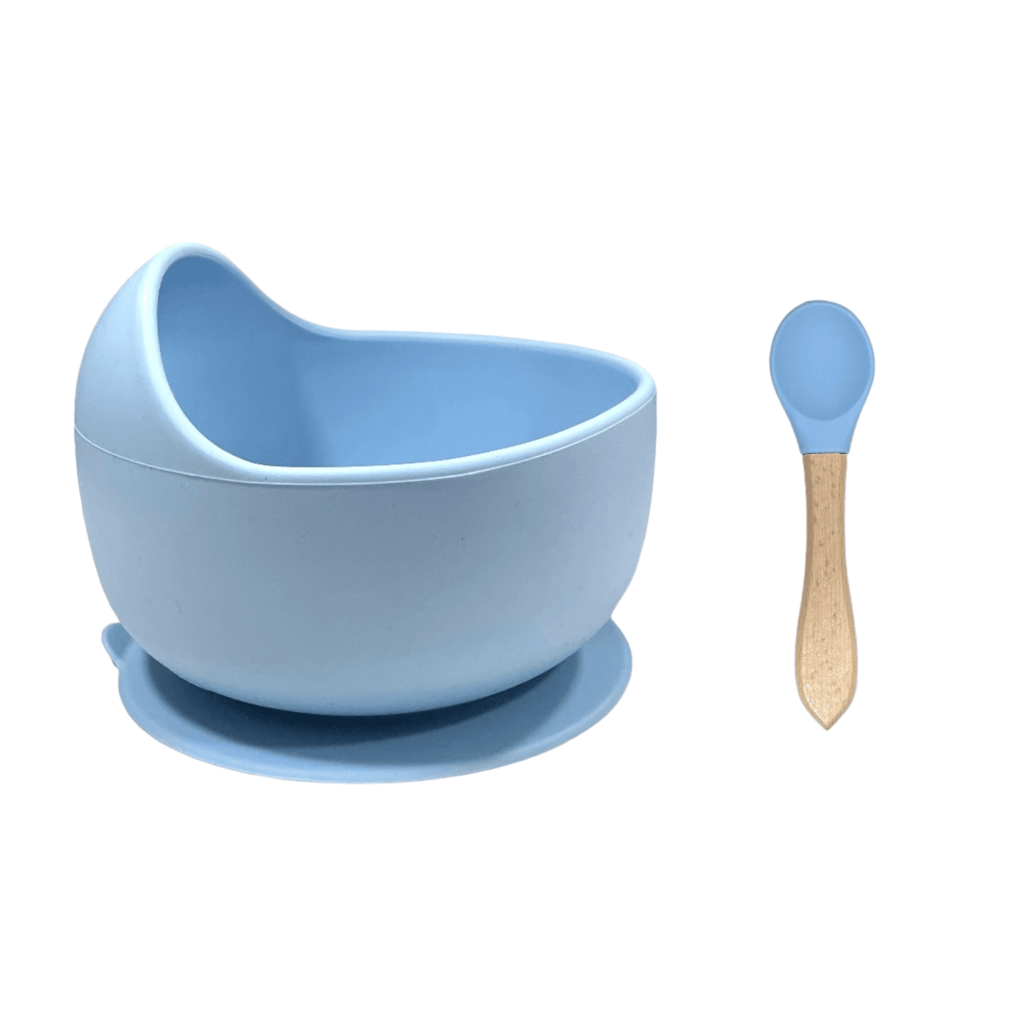 Bowl de silicona con cuchara celeste - Palimu
