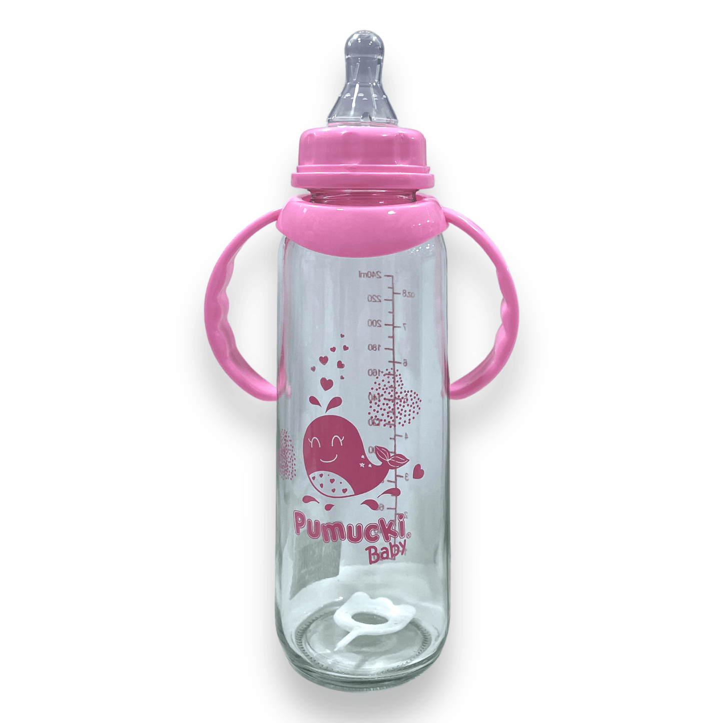 Mamadera de vidrio 250ml rosa - Palimu
