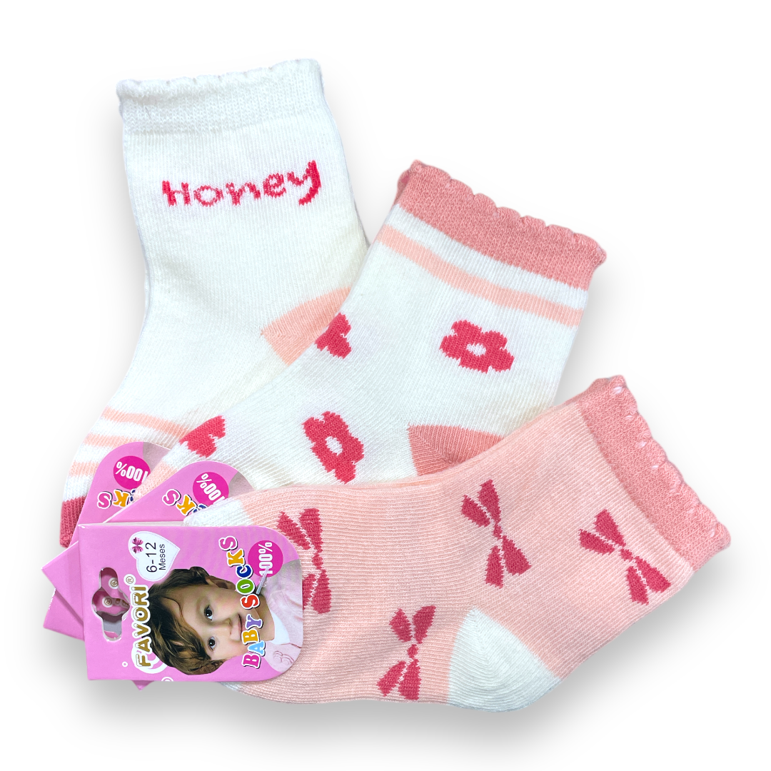 Set de 3 calcetines 6-12m favori niña
