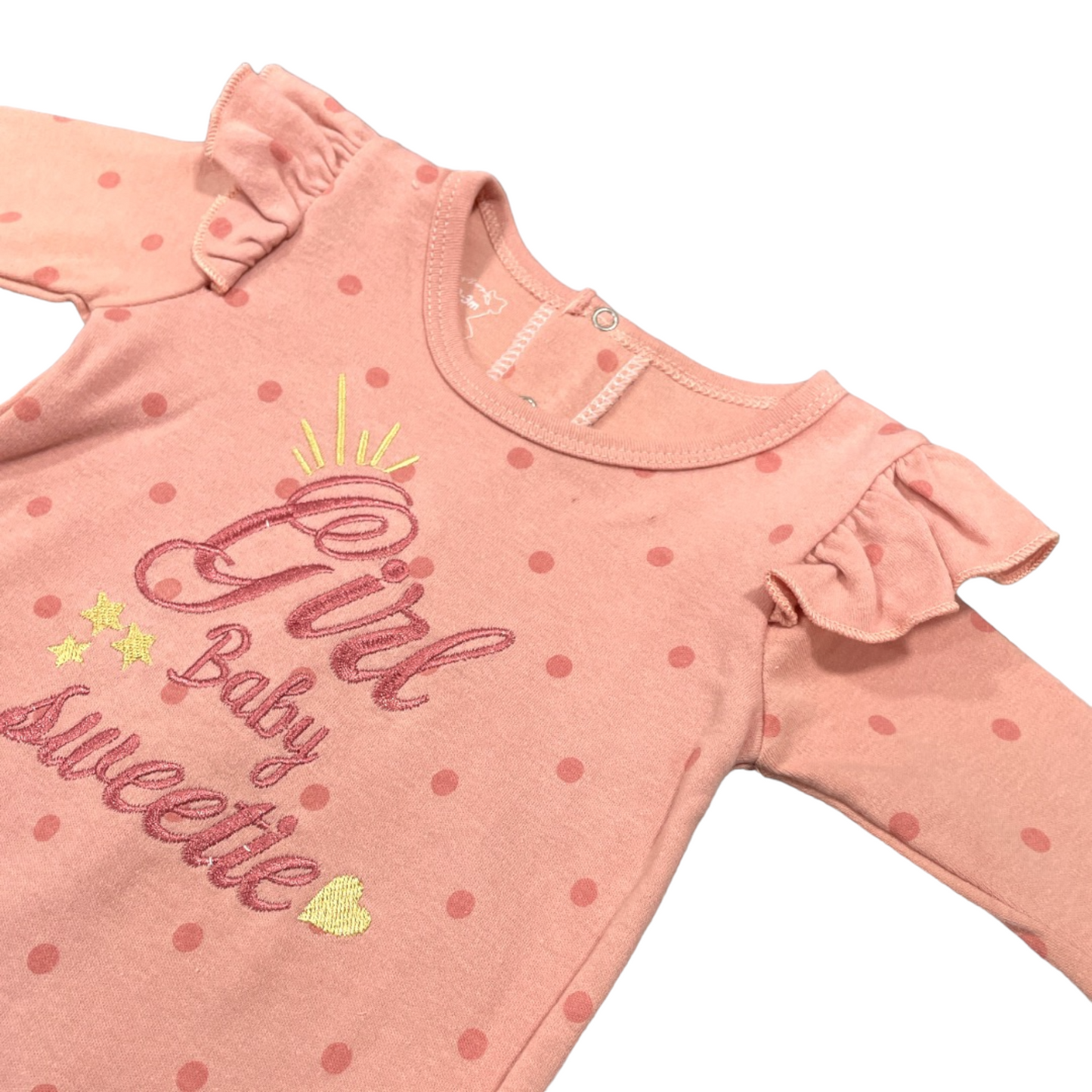 Enterito de algodón Girl coral 3-6m