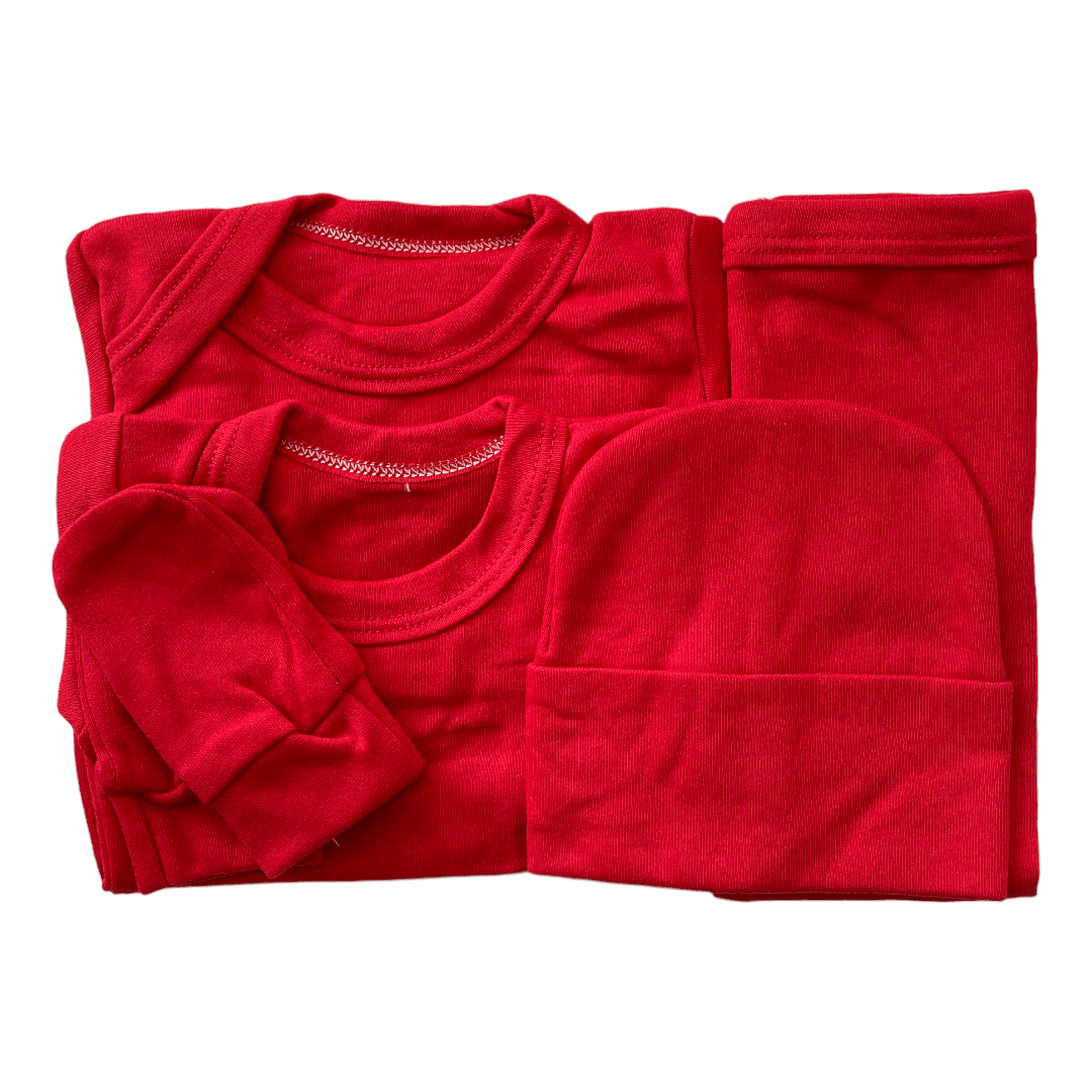 ajuar liso rojo 0-3m - Palimu