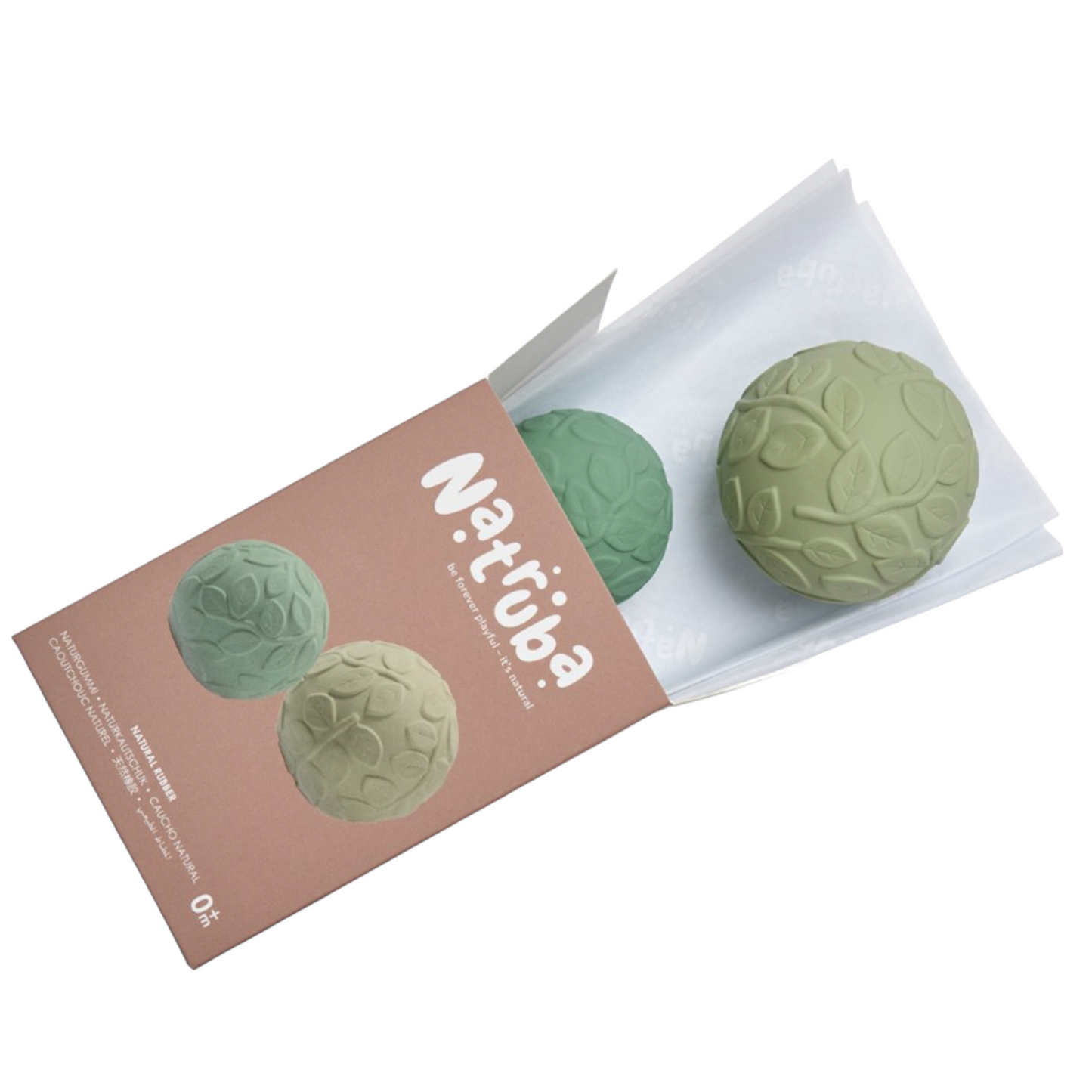 Set pelota sensorial hojas verdes Natruba