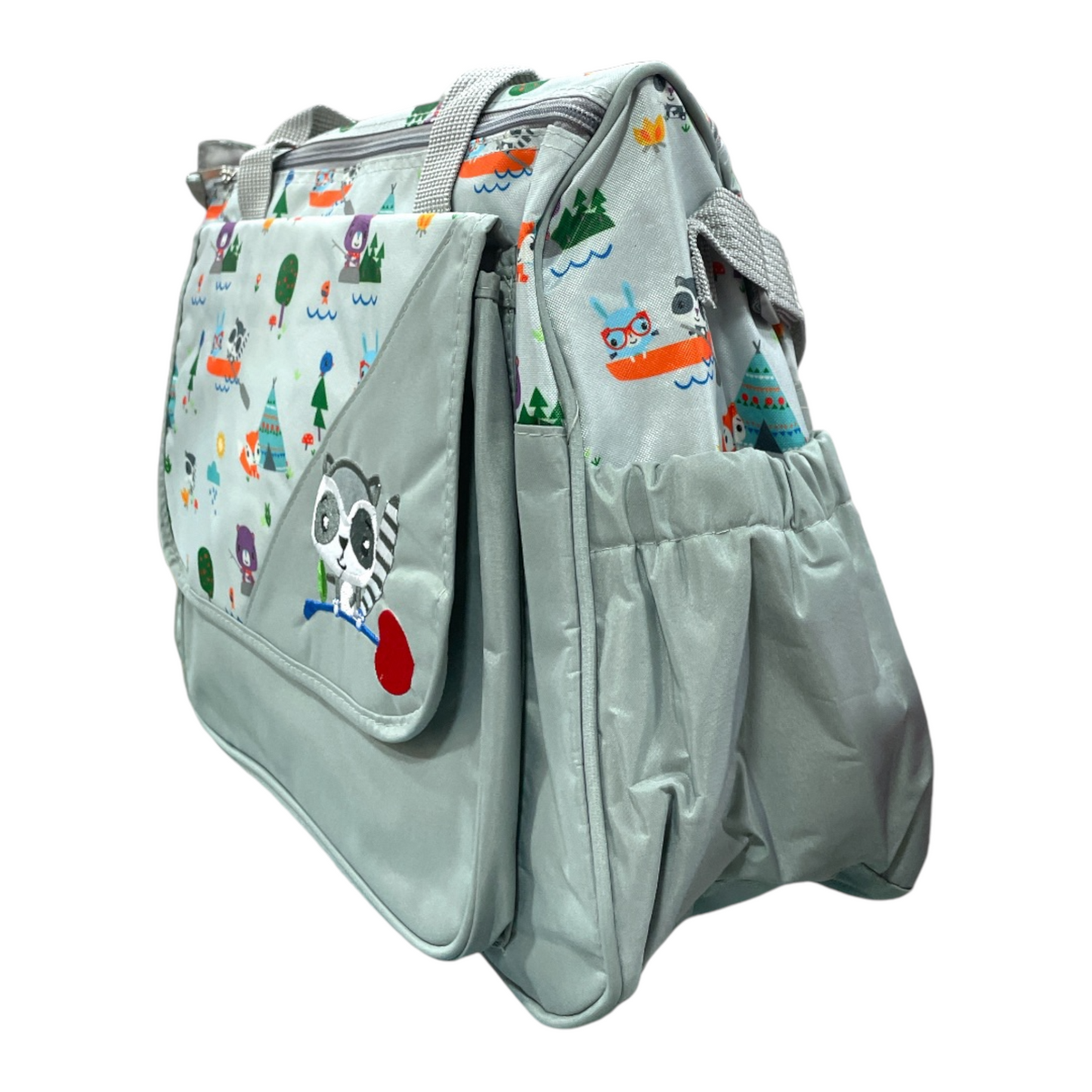 Bolso maternal mapache gris