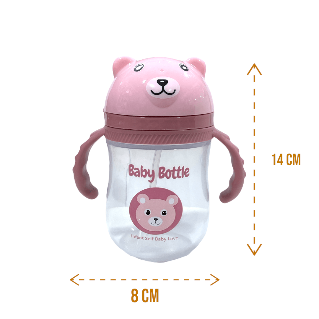 Vaso osito rosa con bombilla - Palimu