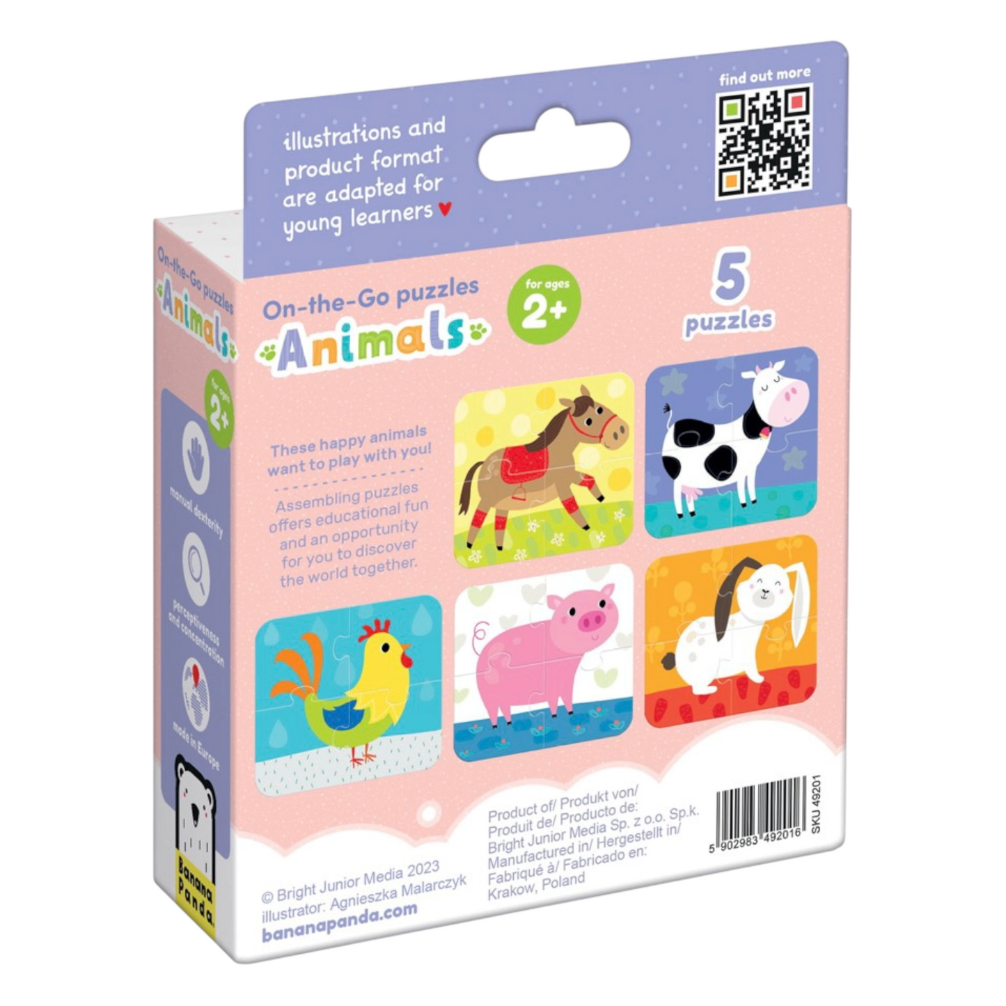 Puzzle Animals (20 piezas, 5 puzzles) 2+