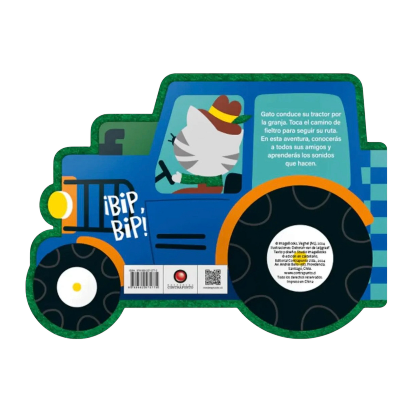 Gato y su tractor. ¡Bip, bip!