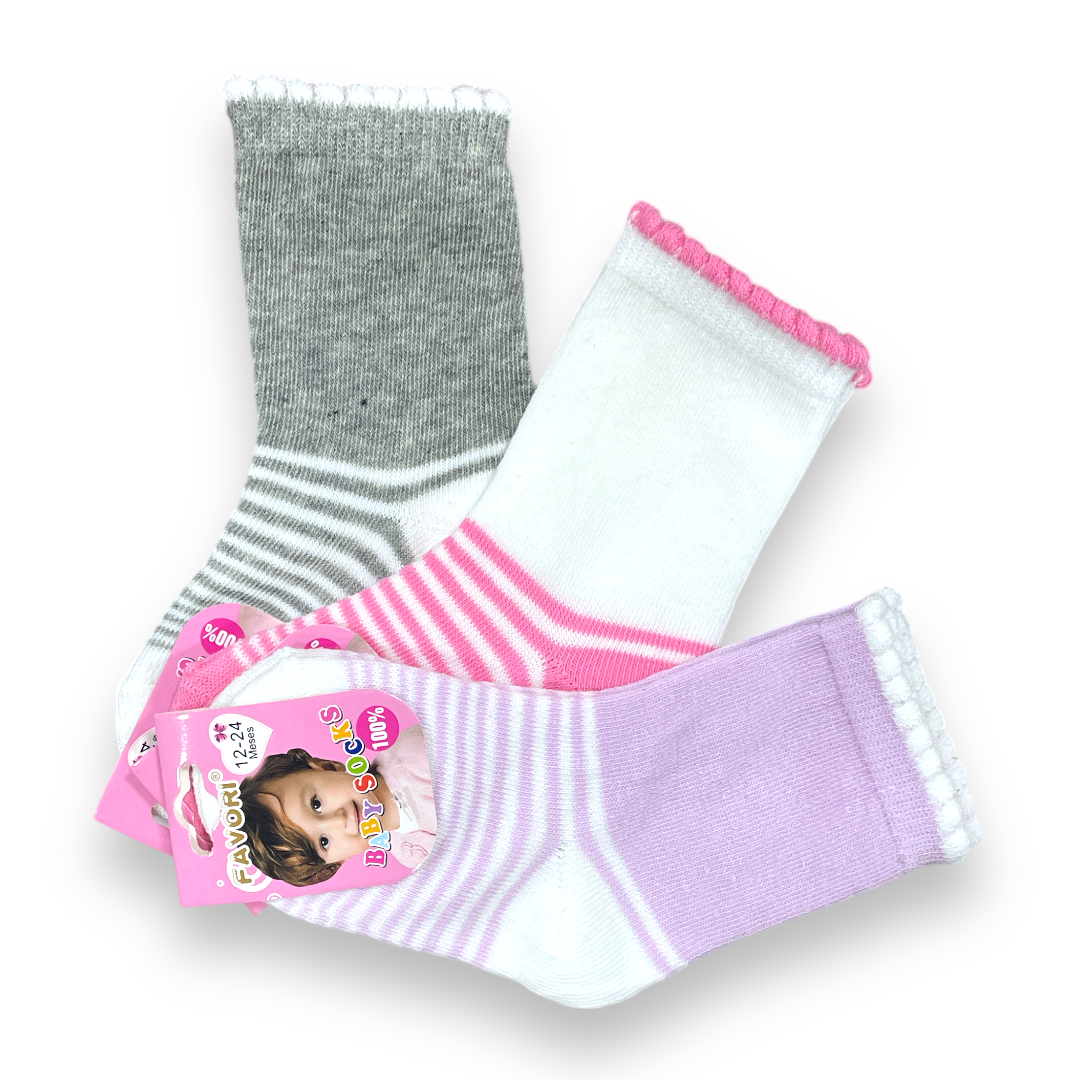 Set de 3 calcetines 12-24m favori niña