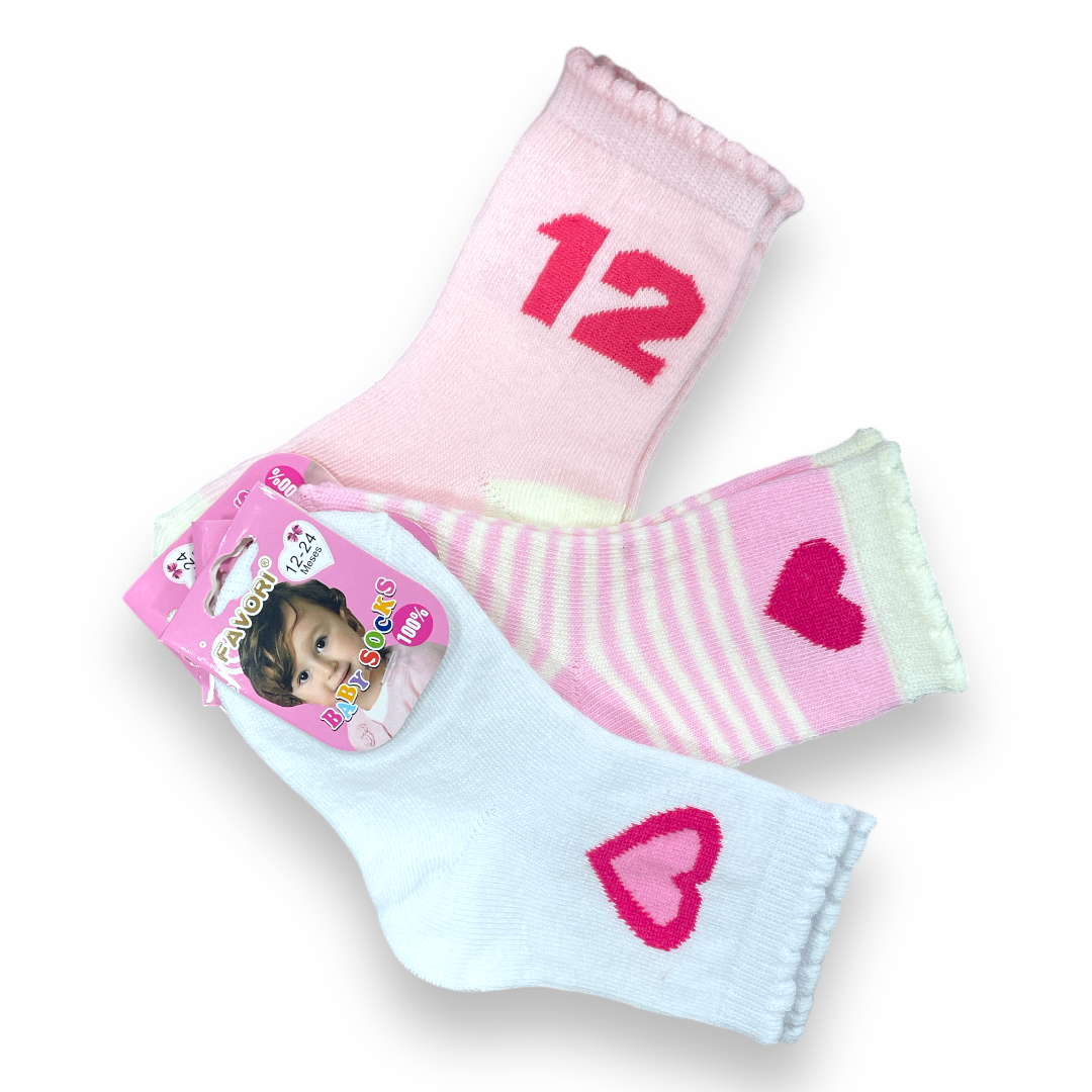 Set de 3 calcetines 12-24m favori niña