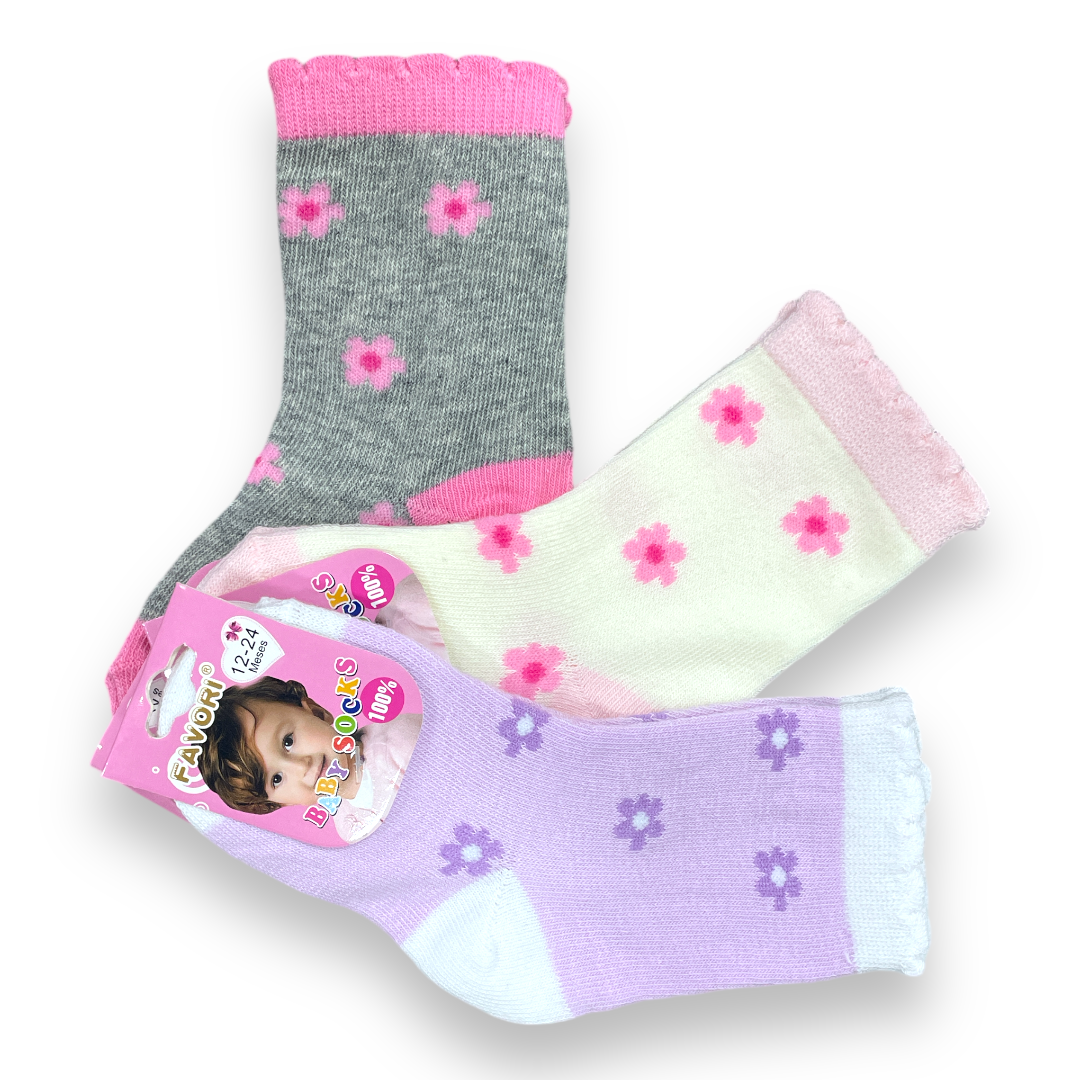 Set de 3 calcetines 12-24m favori niña
