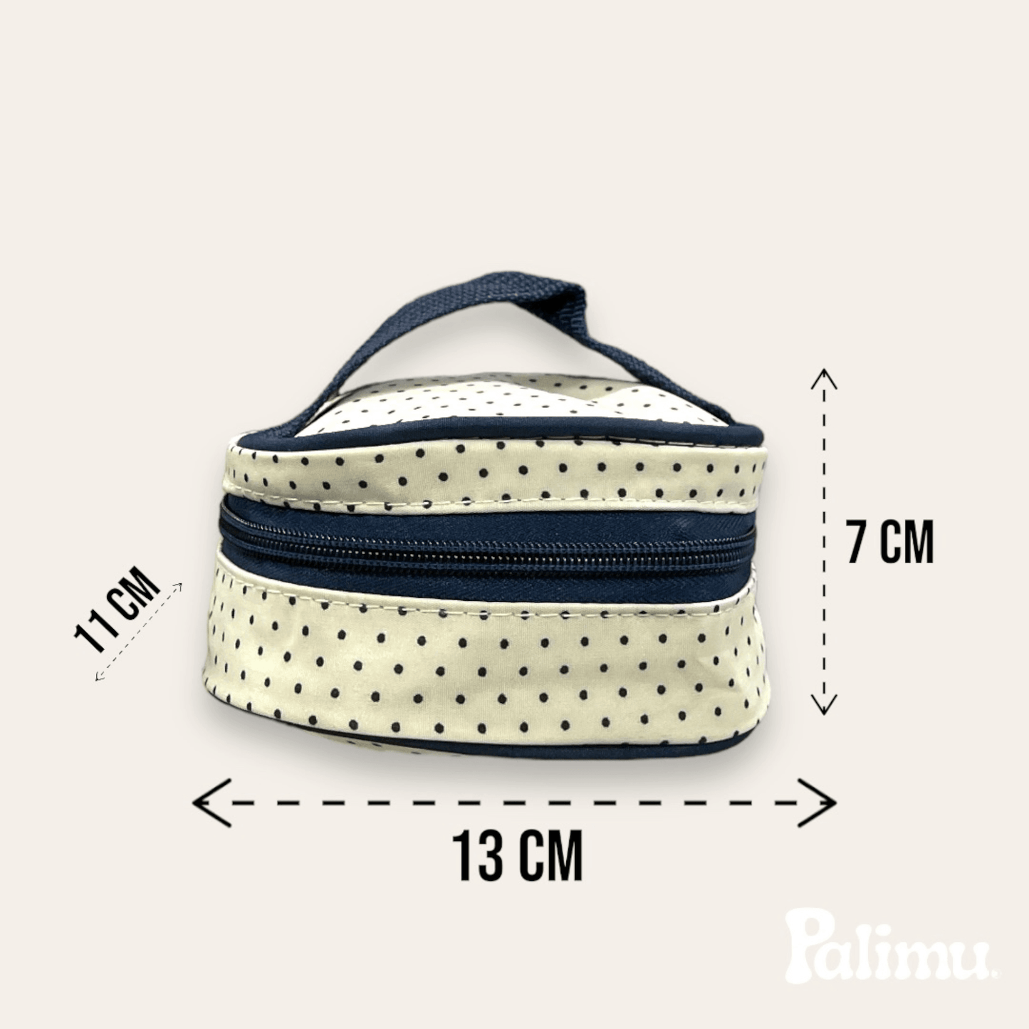 Set bolso maternal 5 piezas azul con puntos - Palimu
