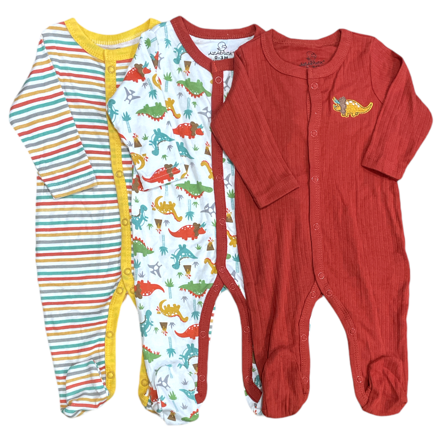 Tripack pijamas de algodón, Naranjo