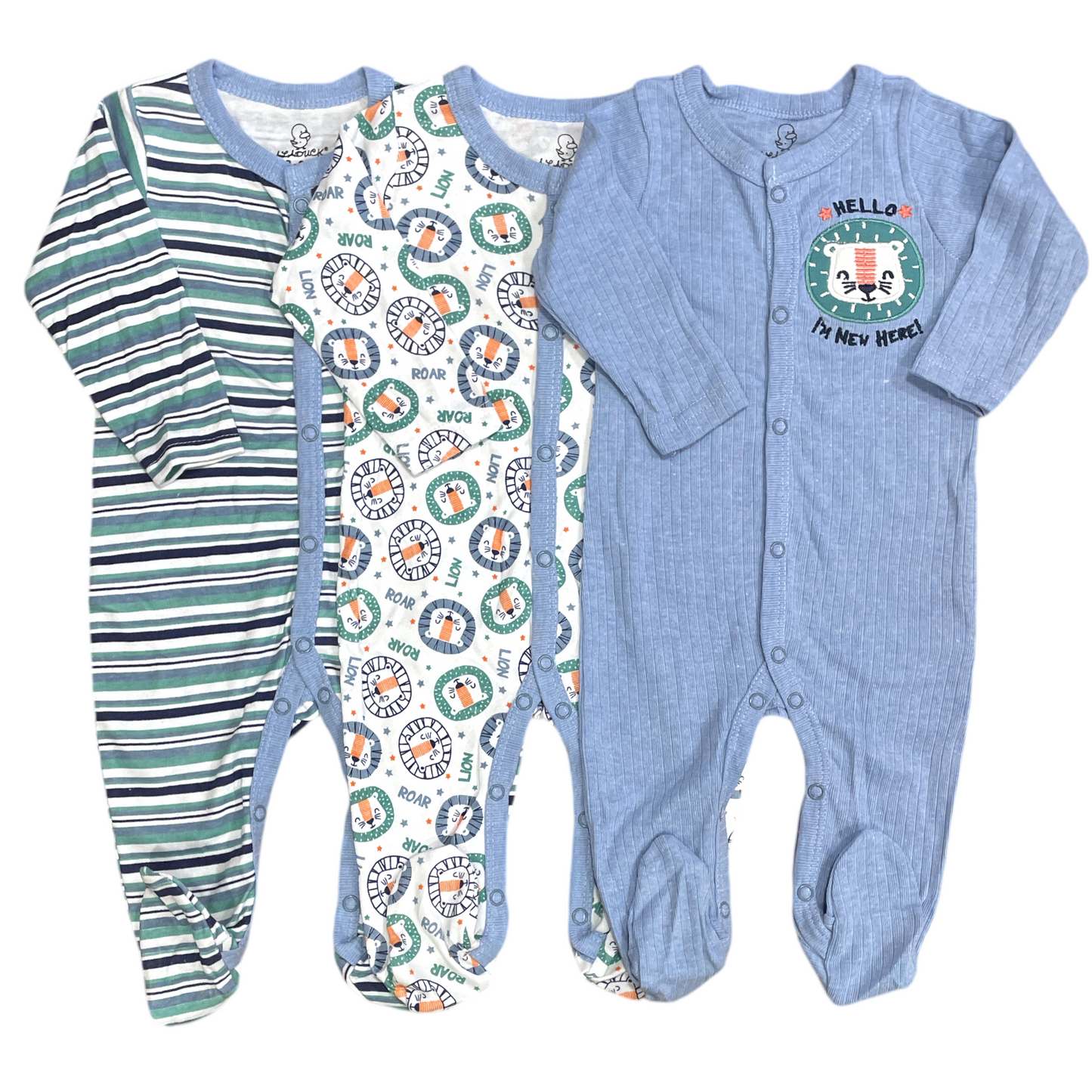 Tripack pijamas de algodón, Celeste