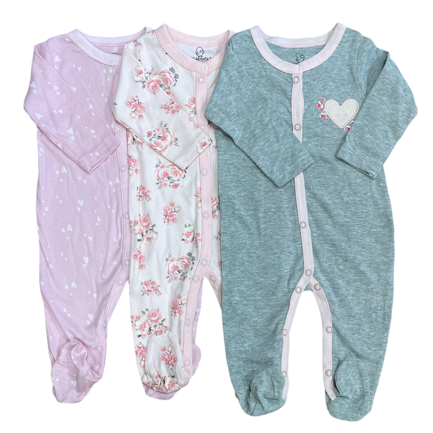 Tripack pijamas de algodón, Rosado