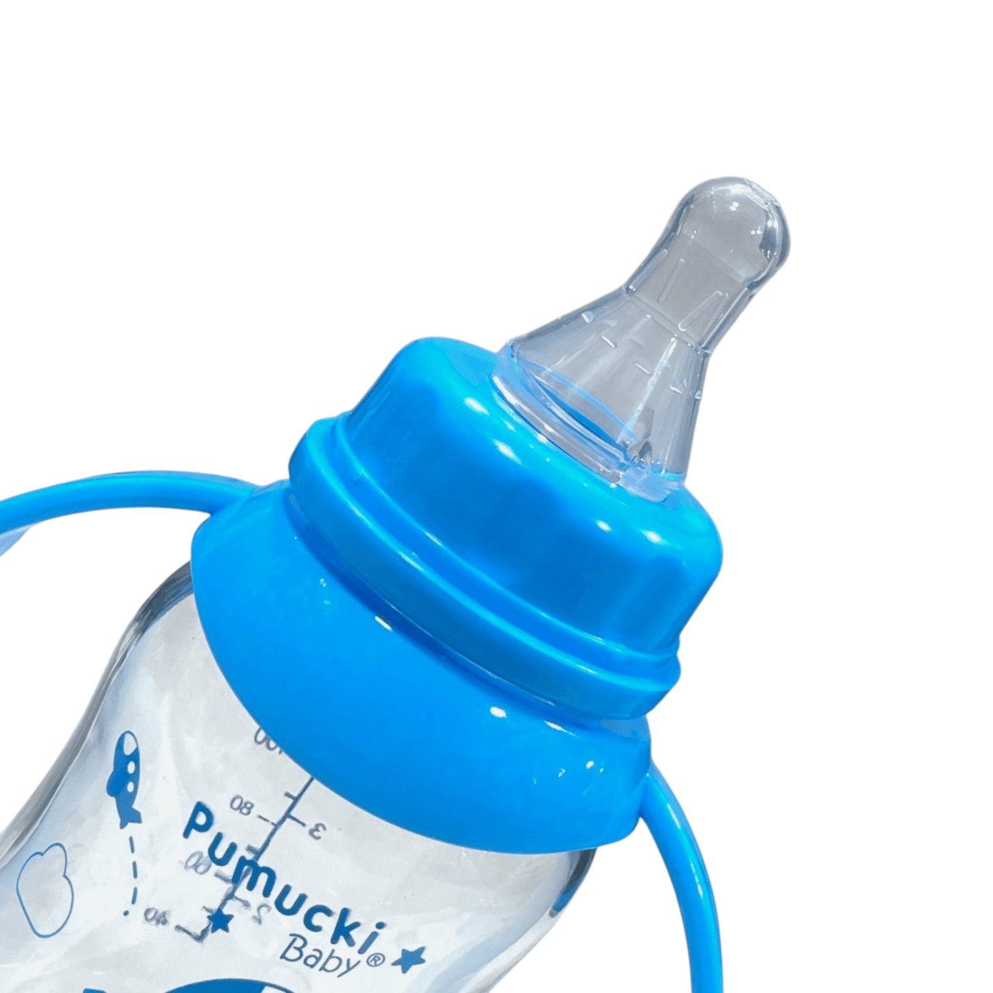 Mamadera de vidrio 130ml Celeste - Palimu
