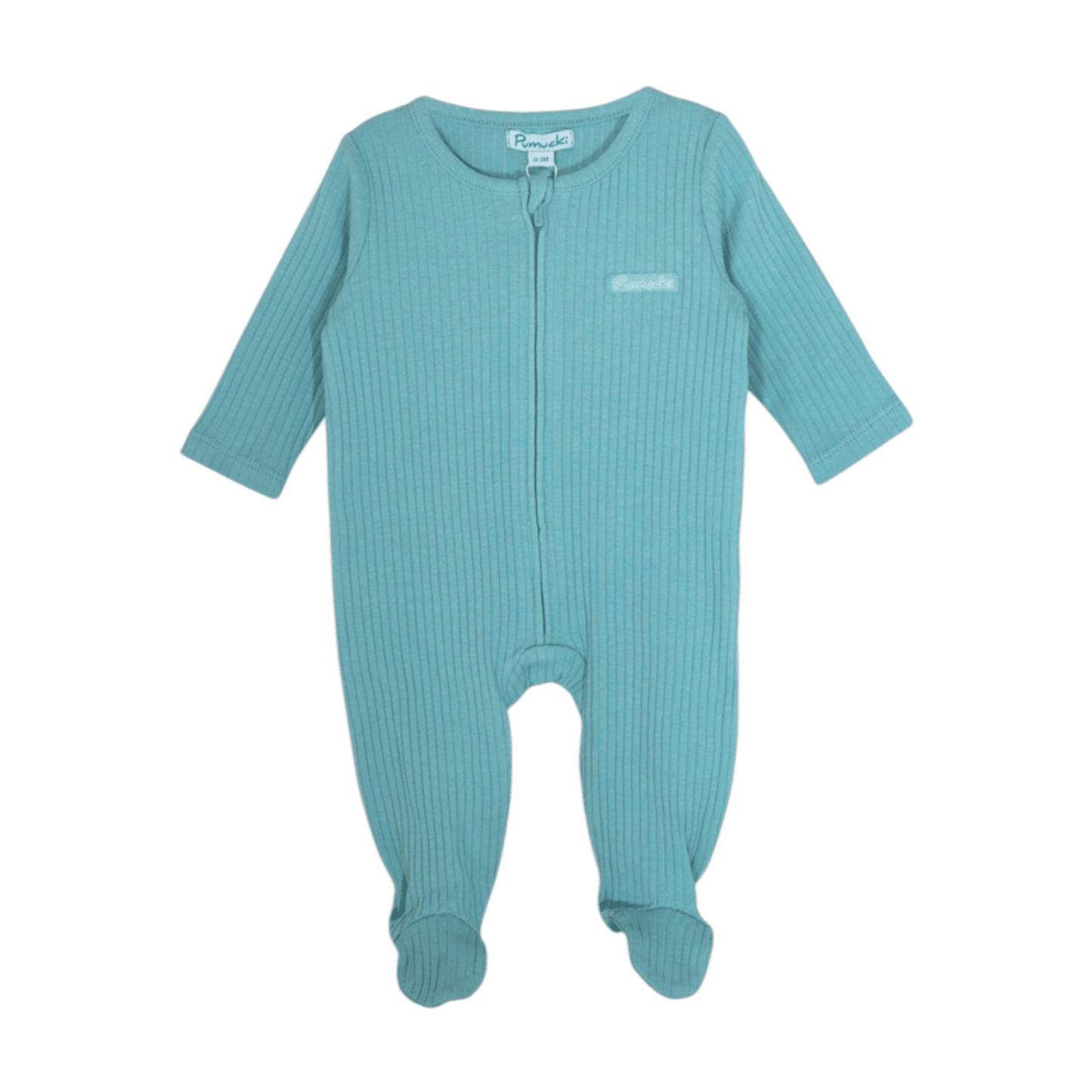 Enterito de algodón acanalado, Celeste - Palimu