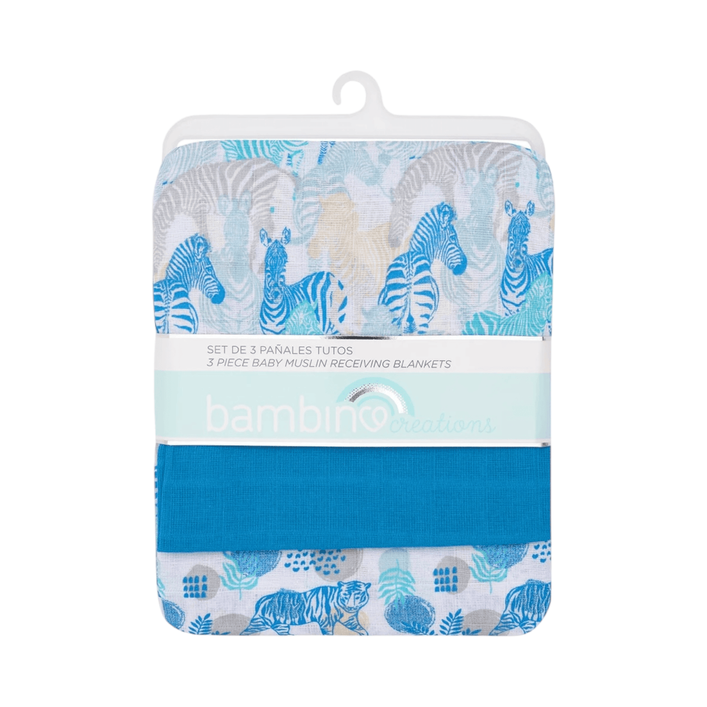 Set de 3 pañales tuto, Cebra celeste - Palimu