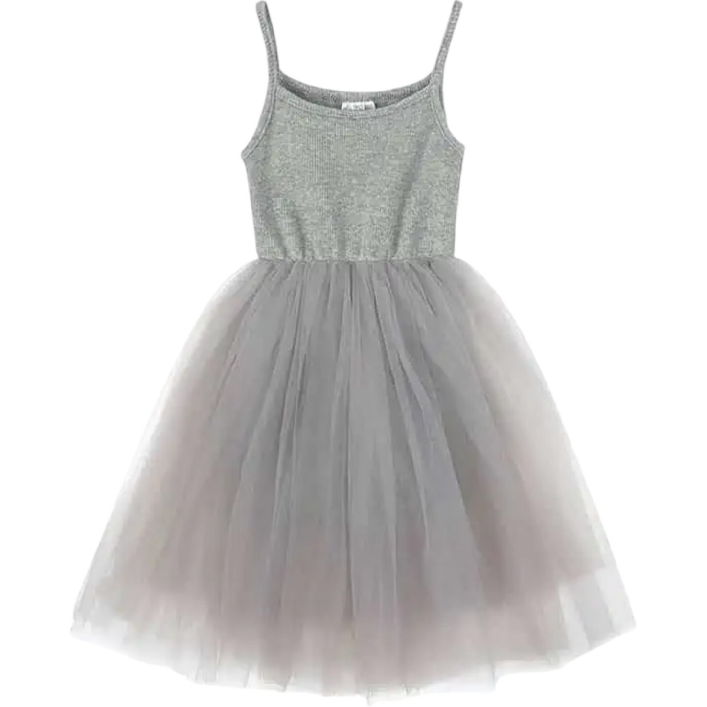Vestido de algodón con tul