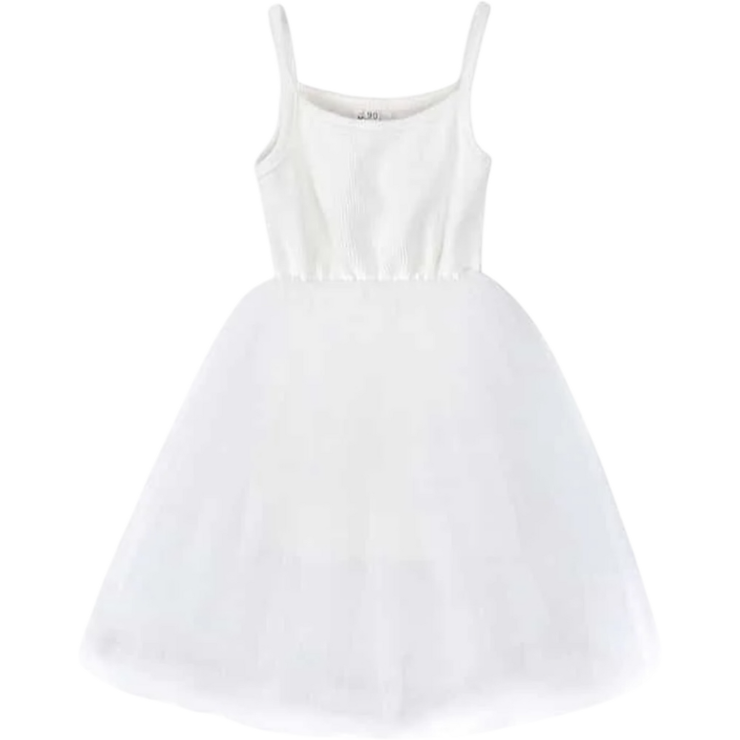 Vestido de algodón con tul