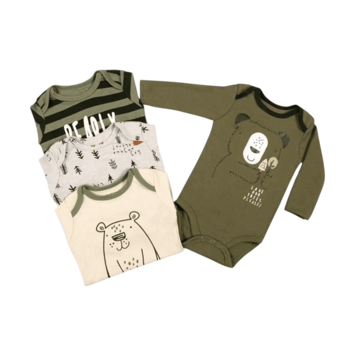 Set de 4 bodys, Osito verde - Palimu