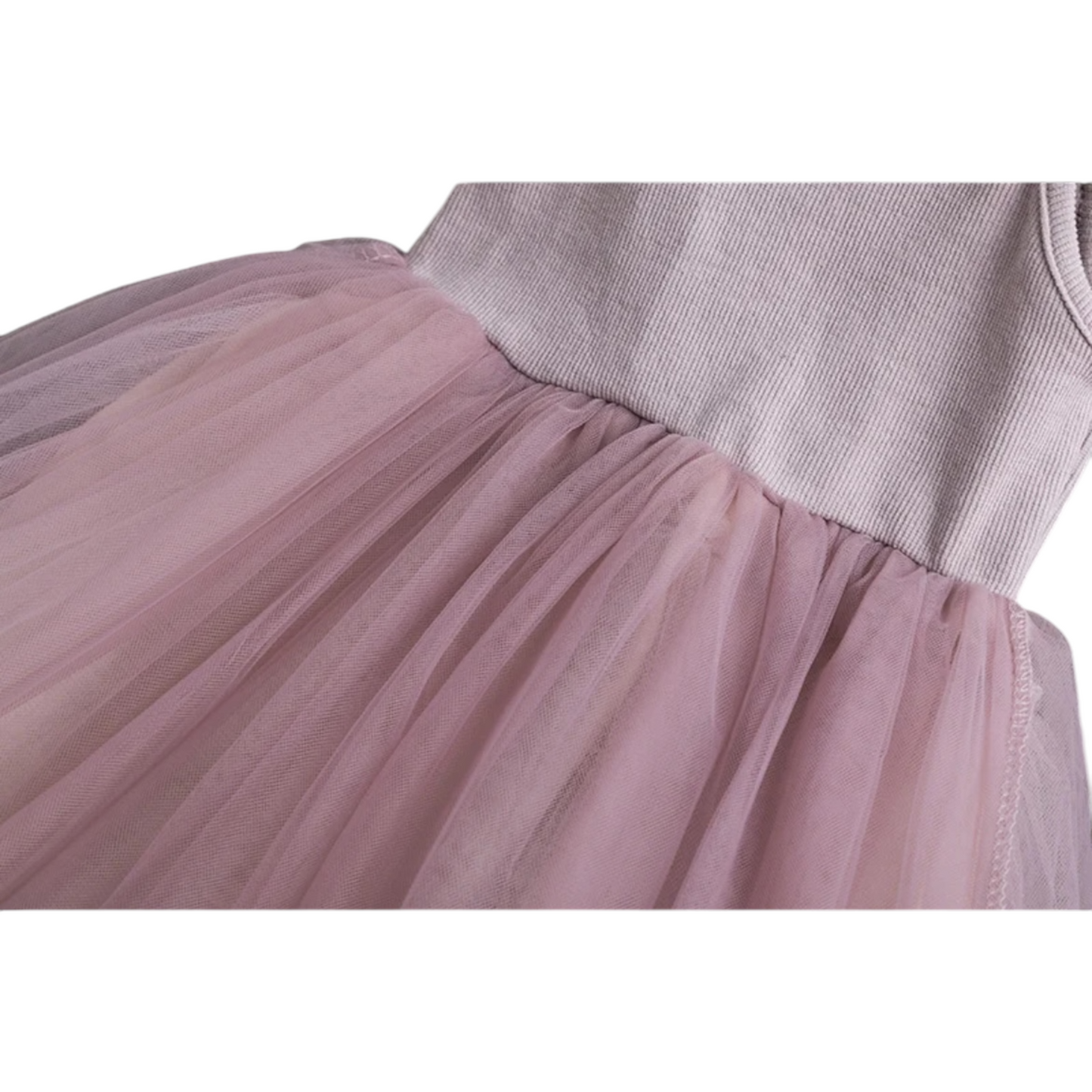 Vestido de algodón con tul