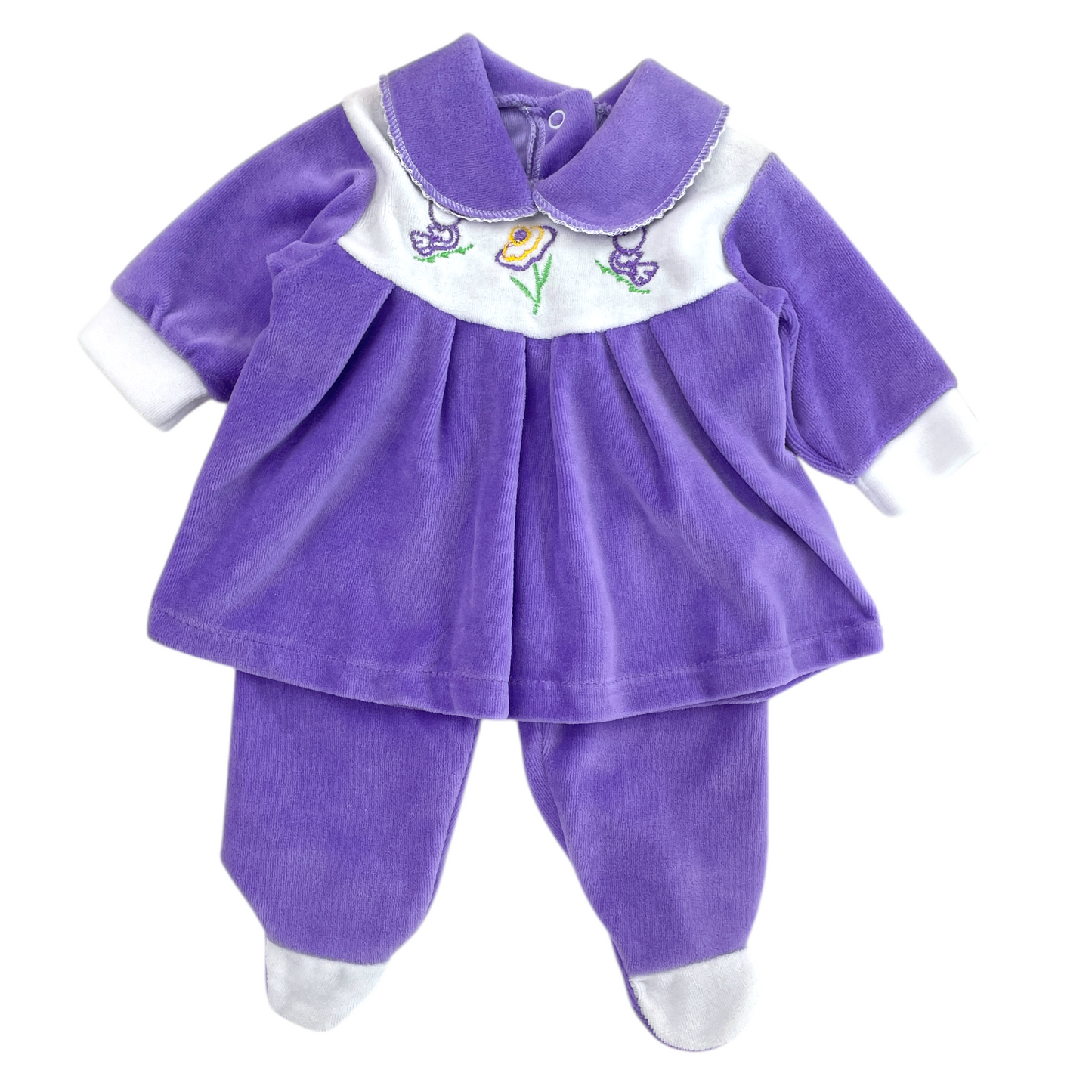 Vestido de plush lila 0-3m