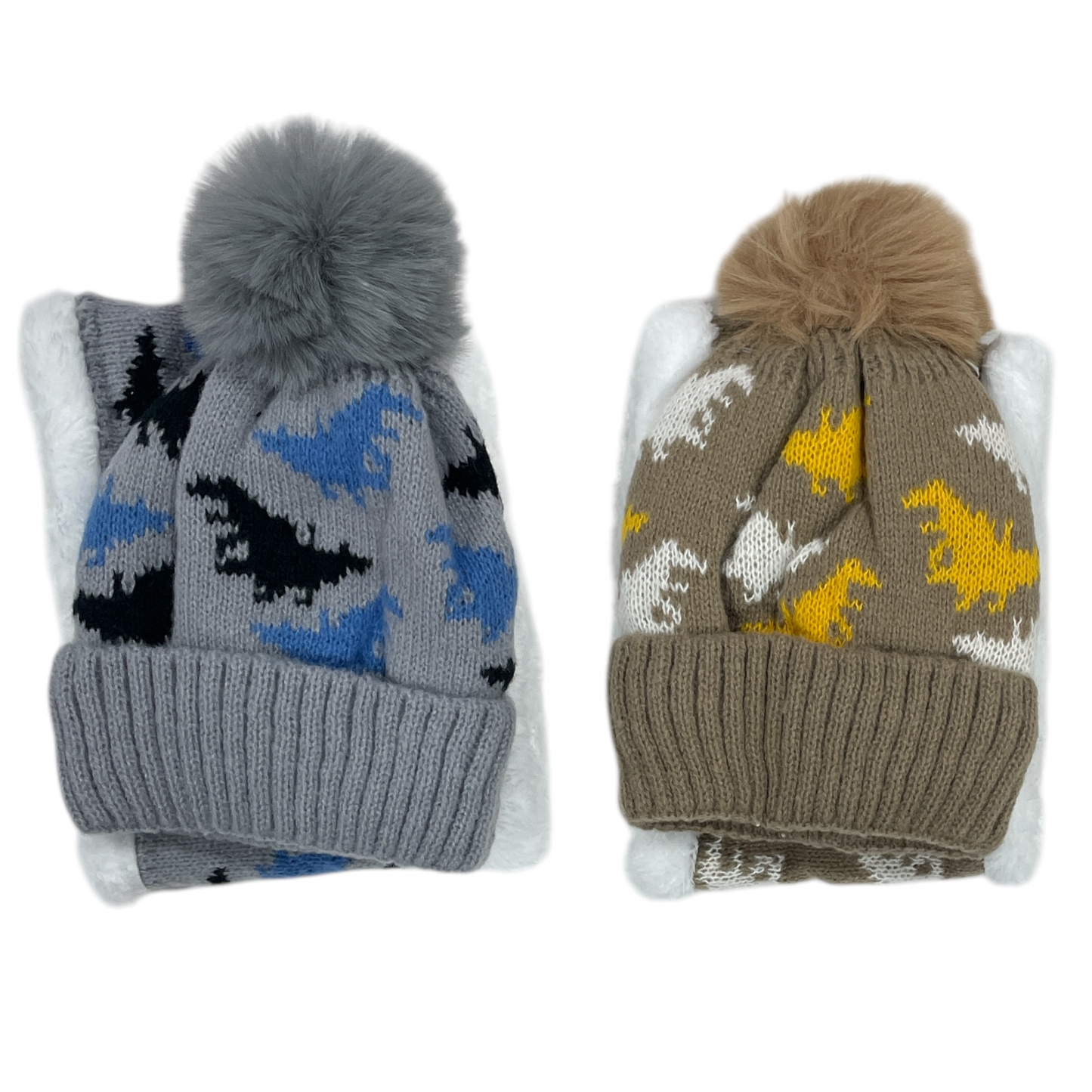 Set gorro y cuello, Dino