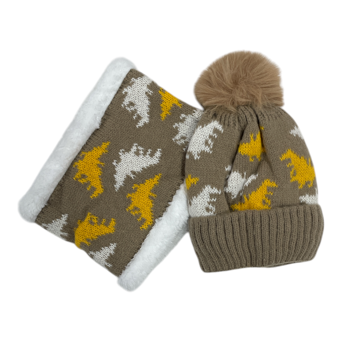 Set gorro y cuello, Dino